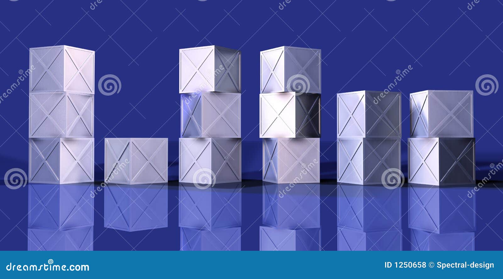 Cube De Plâtre Blanc Sur La Scène Grise Clip Art Libres De Droits