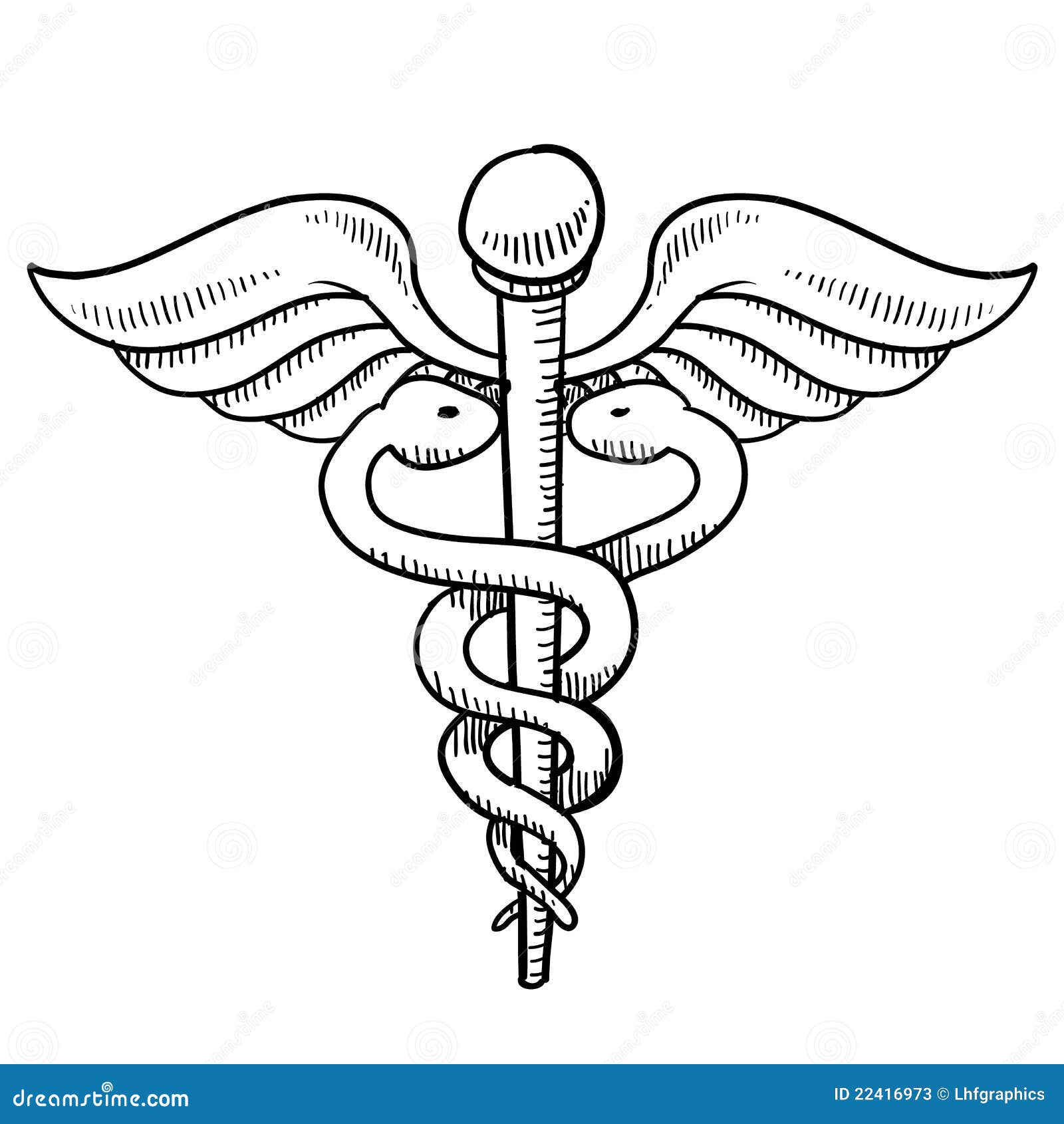 Premium Vector | Caduceus medical symbol hand drawn outline doodle icon.  medical snakes wings wand as medicine system and health care concept.  vector sketch illustration for web and infographics on white background.