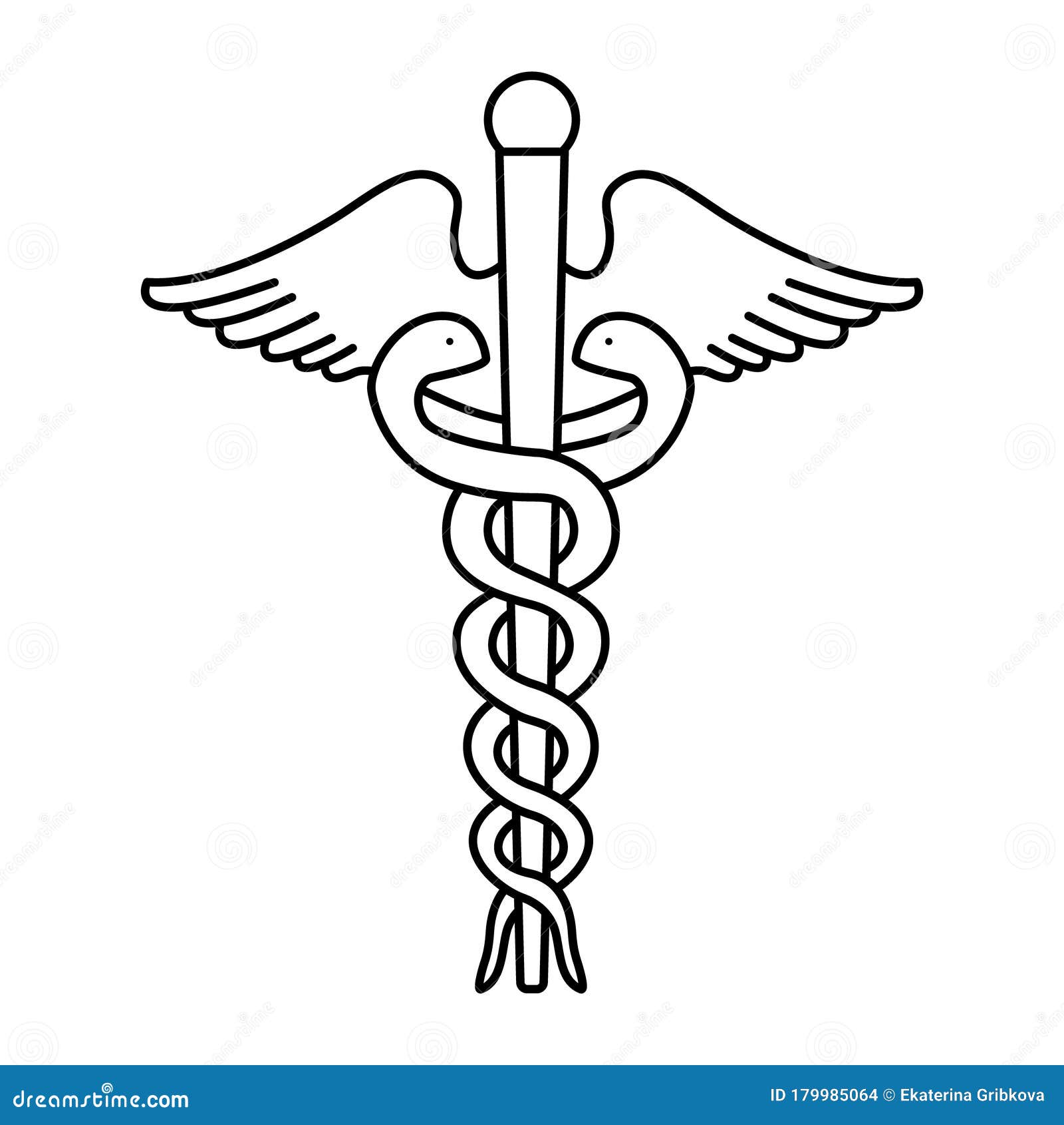 Caduceus vector icon stock vector. Illustration of culture - 179985064