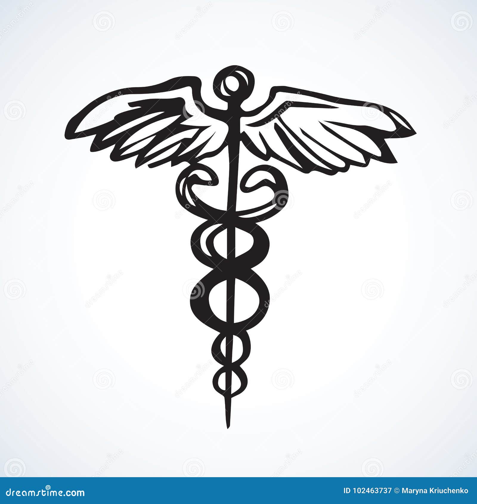 Caduceus medical symbol stock vector. Illustration of graphic - 102463737