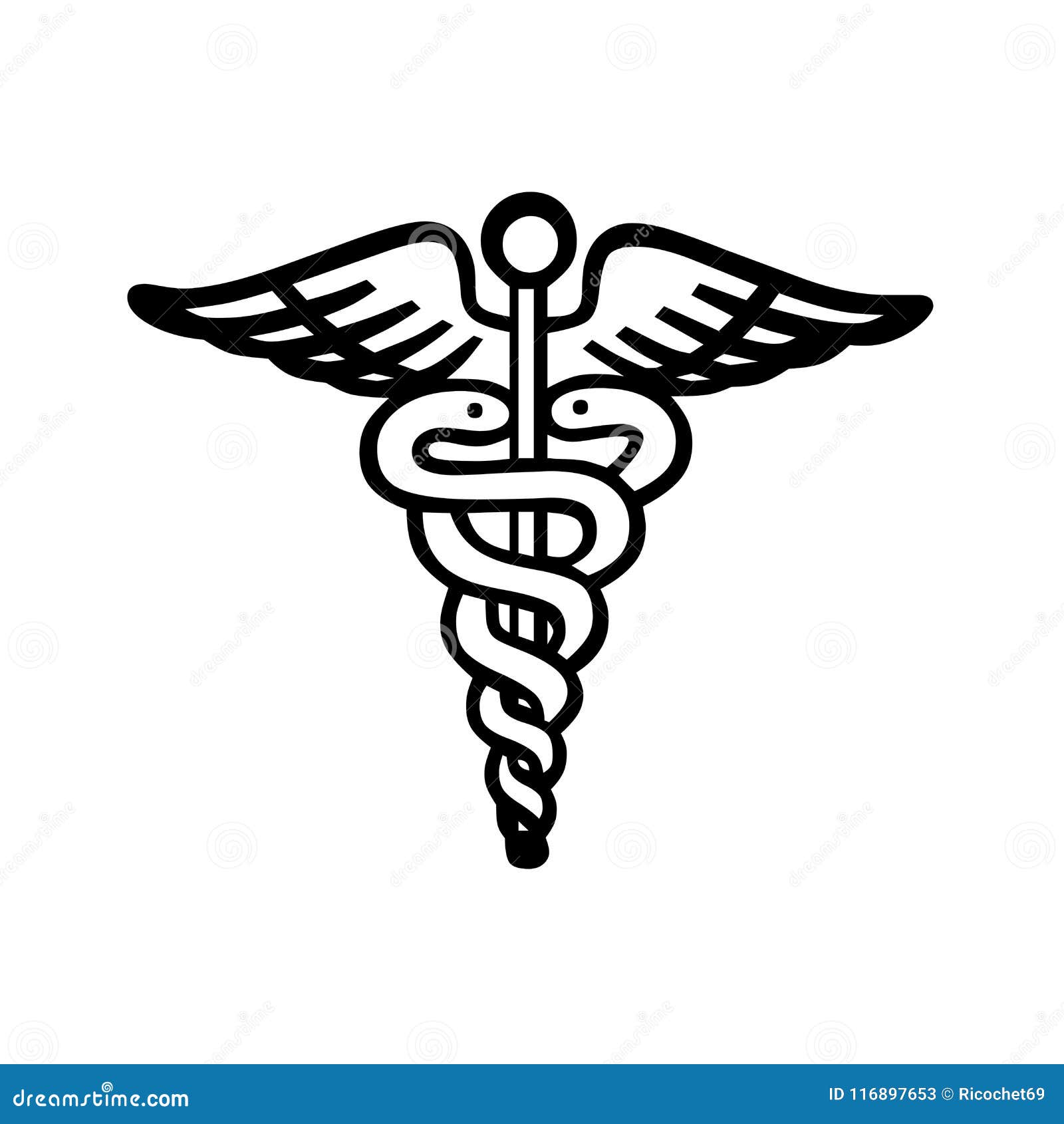 Caduceus medical symbol stock illustration. Illustration of drugstore ...