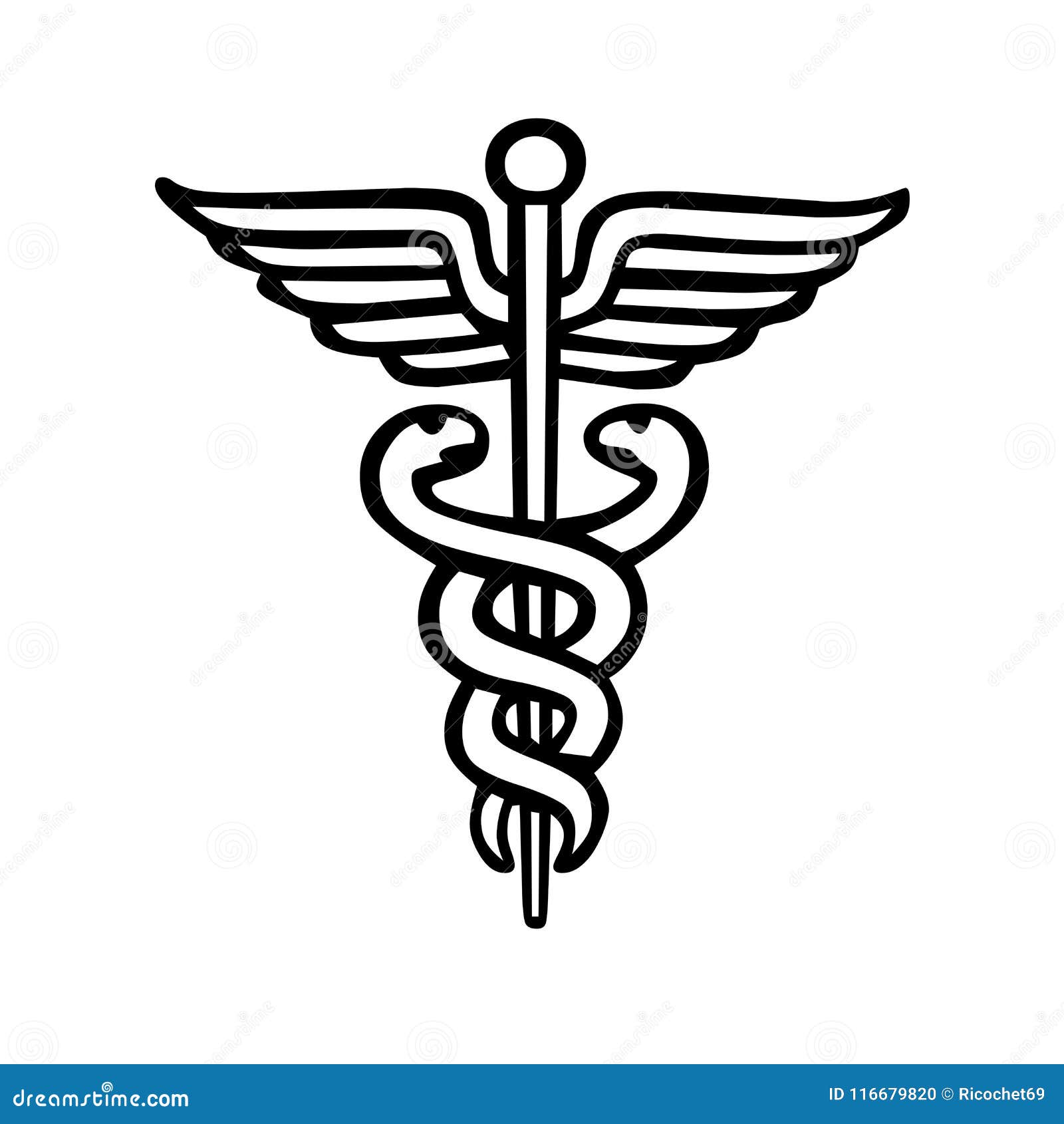 Caduceus medical symbol stock illustration. Illustration of ...