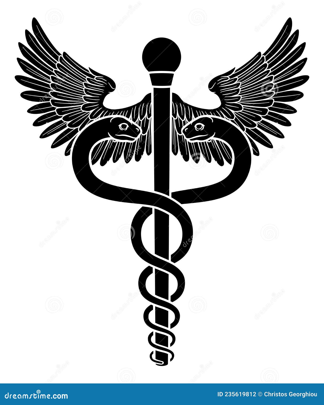 Continuous Line Art Caduceus Medical Sign Concept Stock Vector -  Illustration of emblem, caduceus: 219534478