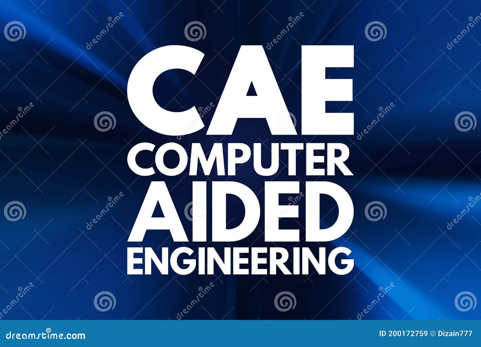cae - computer aided engineering acronym, technology concept background