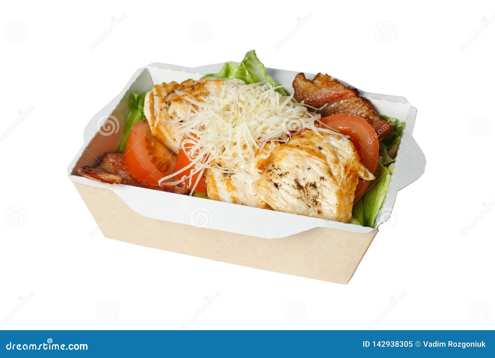Caesar salad in the box stock image. Image of cooking 142938305