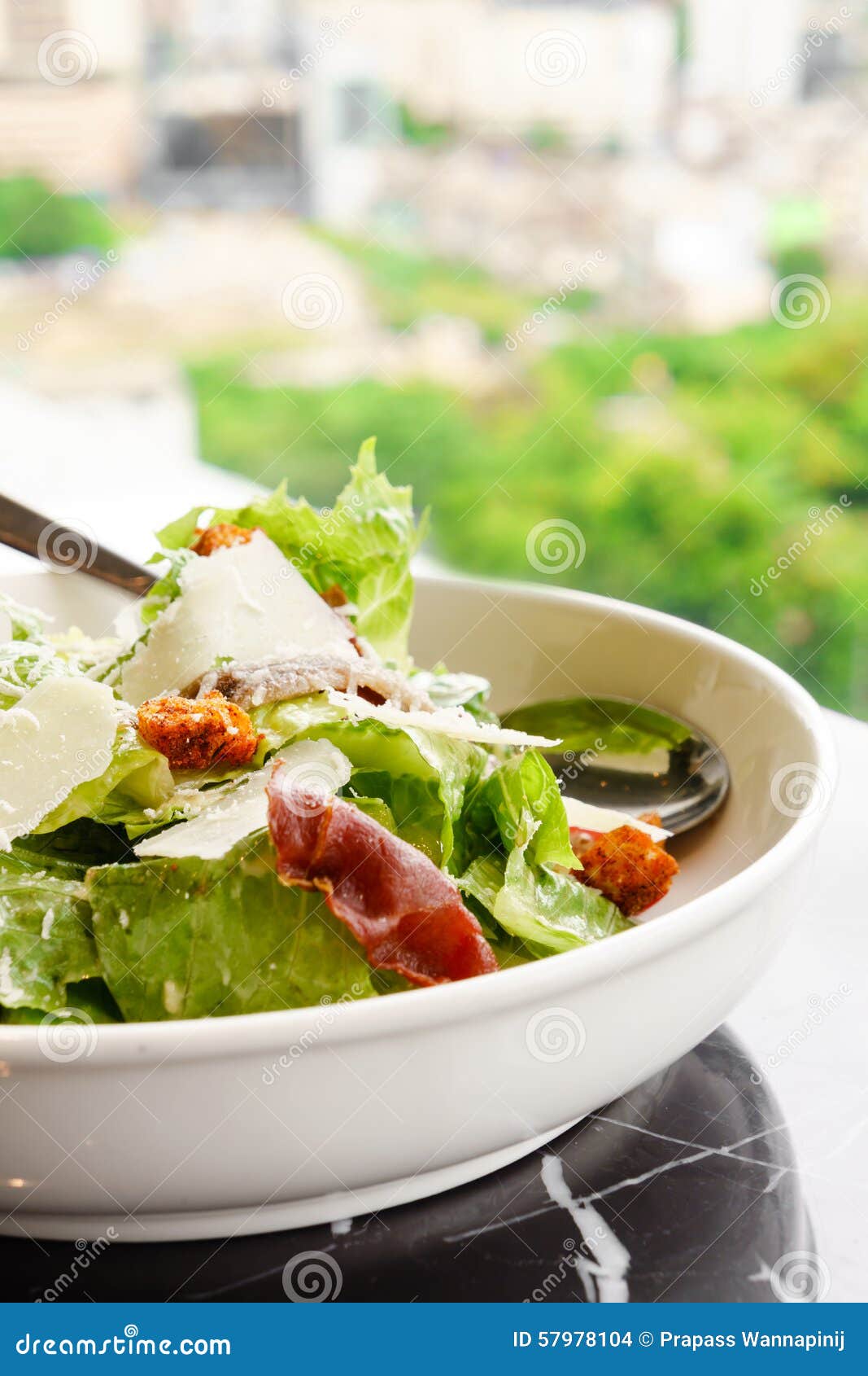 Caesar Salad with Soft Boiled Egg Stock Photo Image of caesar