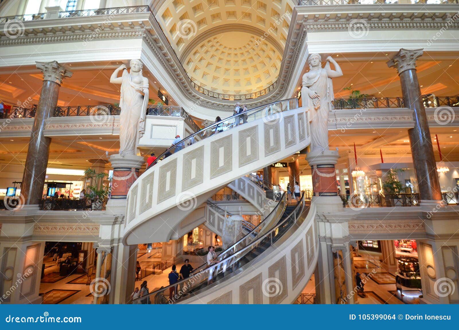 Interior view of The Forum Shops, Caesar, Stock Video