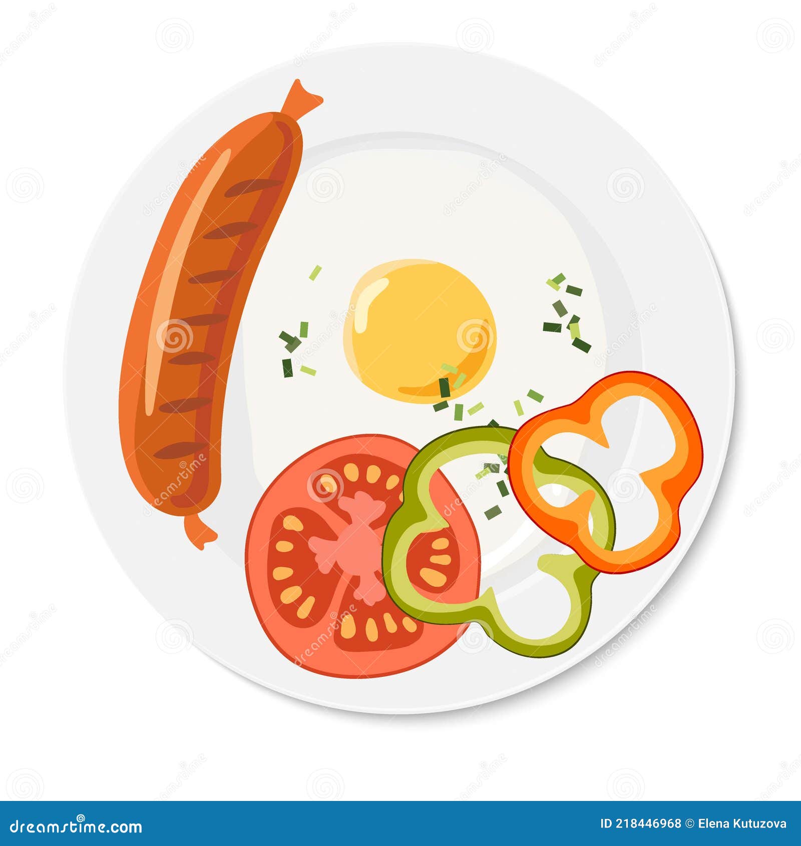 Um desenho animado de um prato de comida com dois ovos e uma fatia