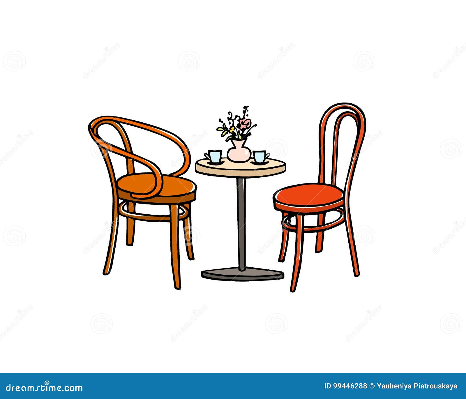 Cafe Furniture Illustration Stock Vector Illustration Of Outside