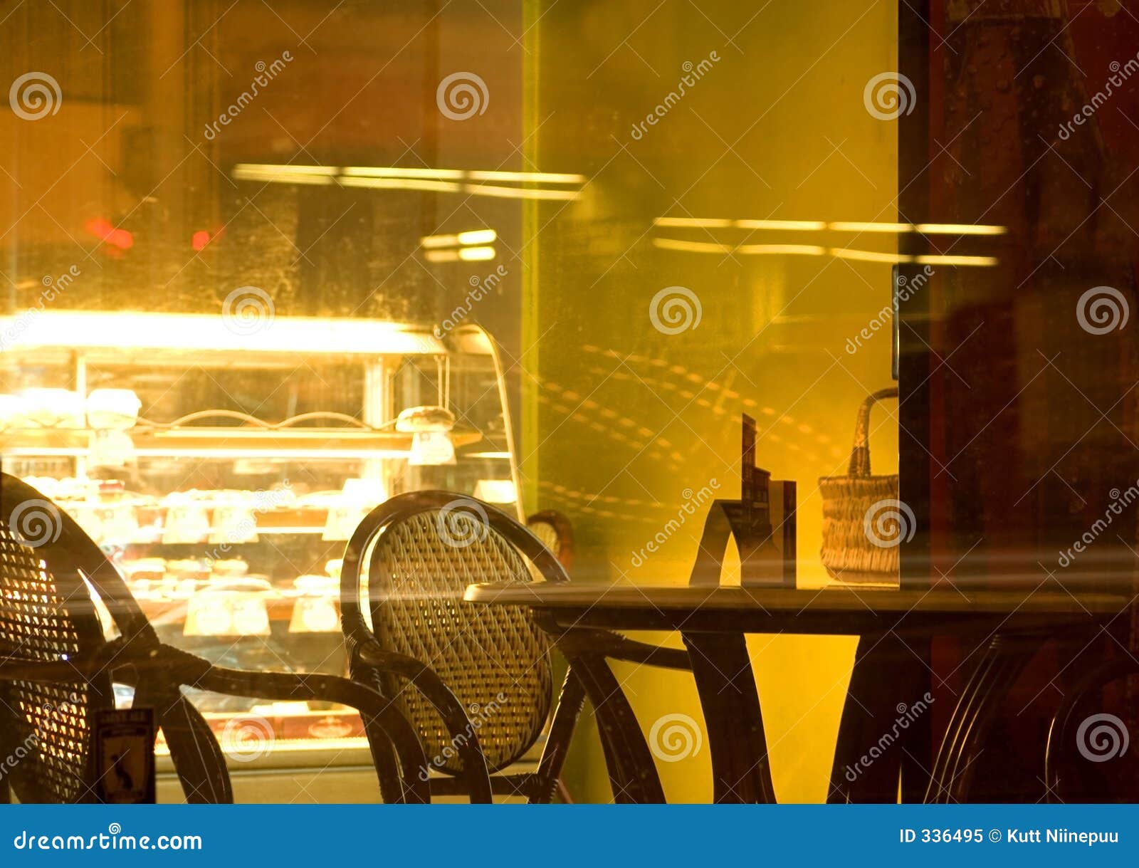 Cafe at night stock image. Image of place, coffee, interior 336495