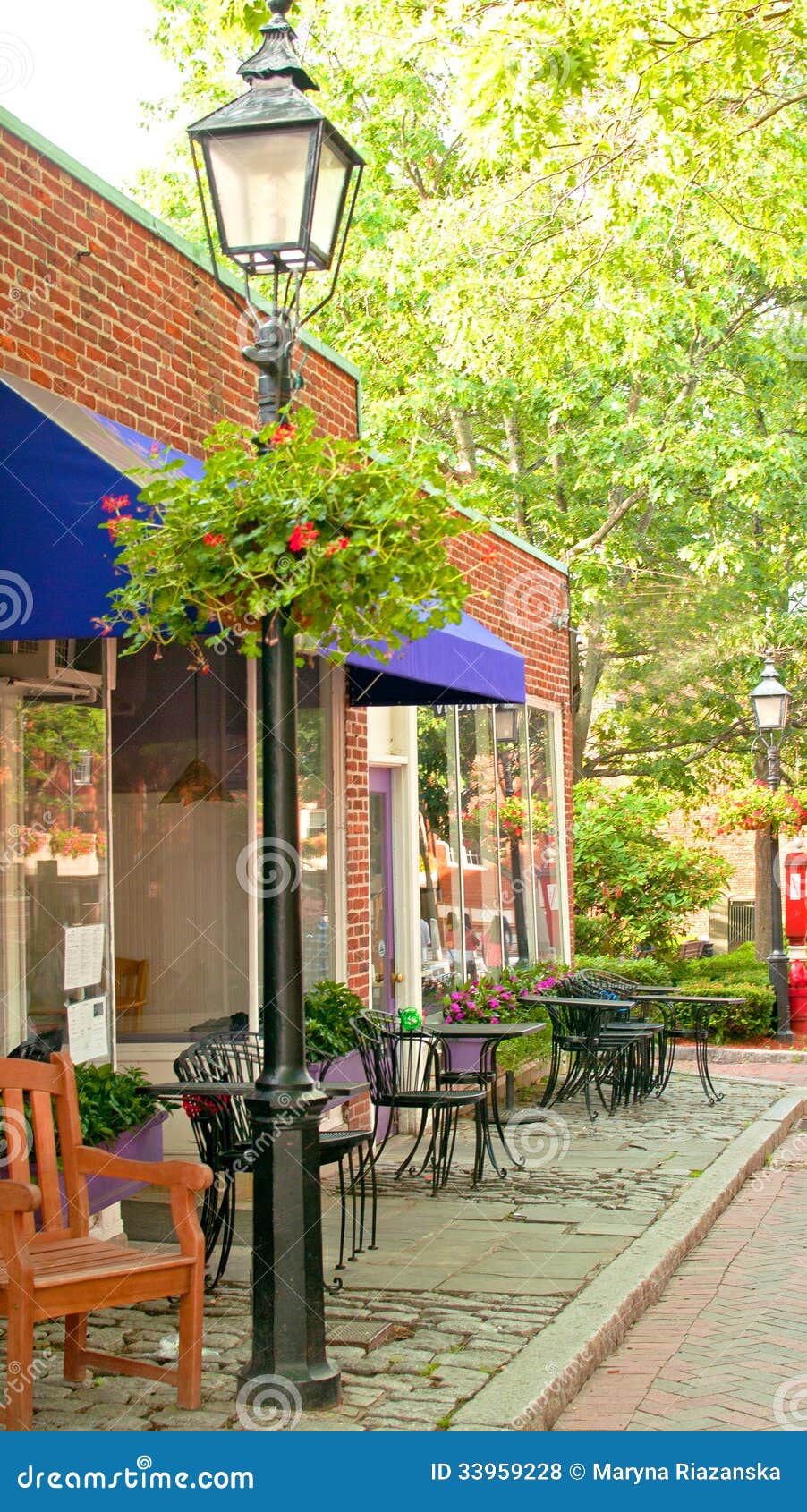 Cafe with outdoor patio stock photo. Image of chairs 33959228