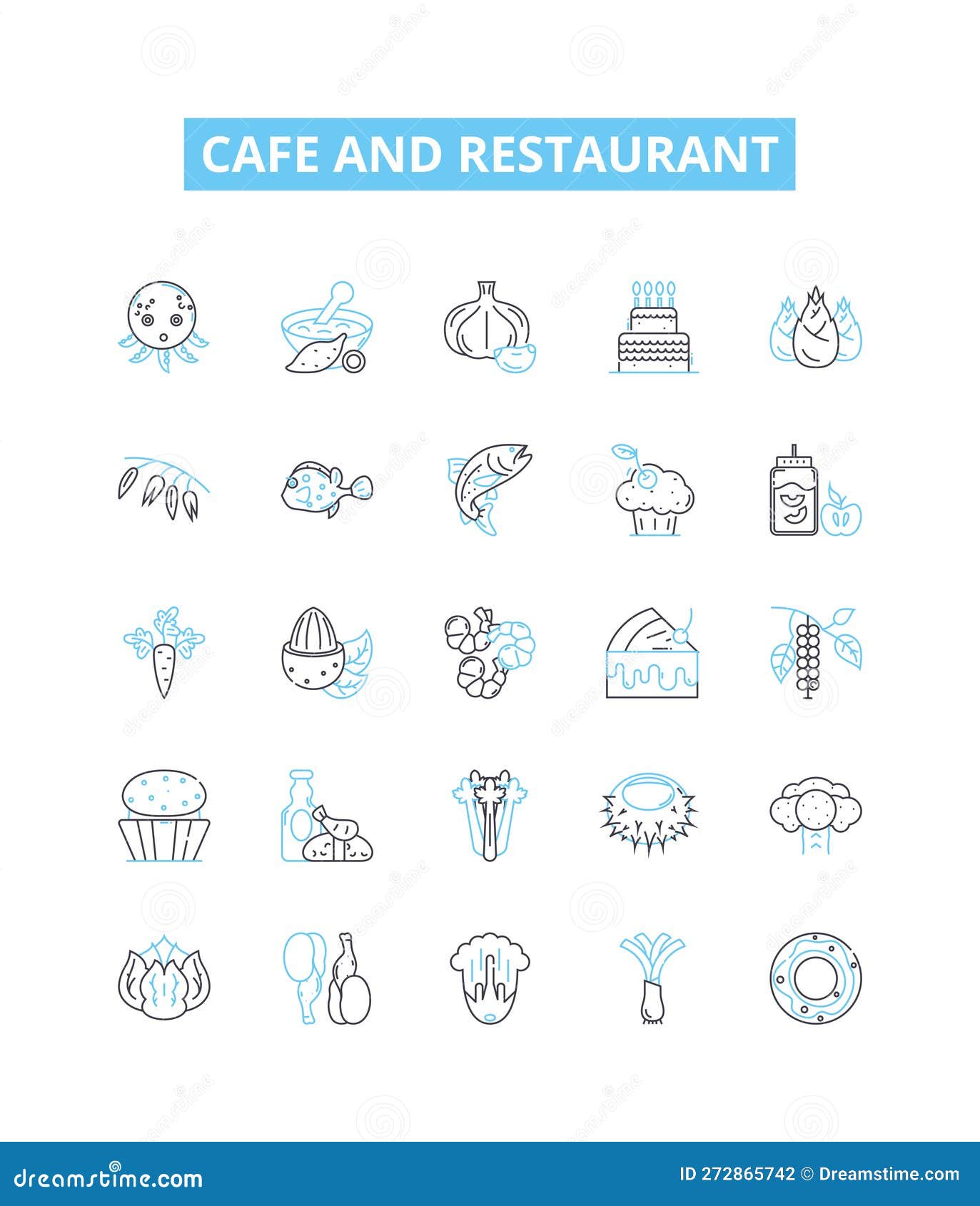 cafe and restaurant  line icons set. location, atmosphere, menu, entrees, appetizers, desserts, beverages