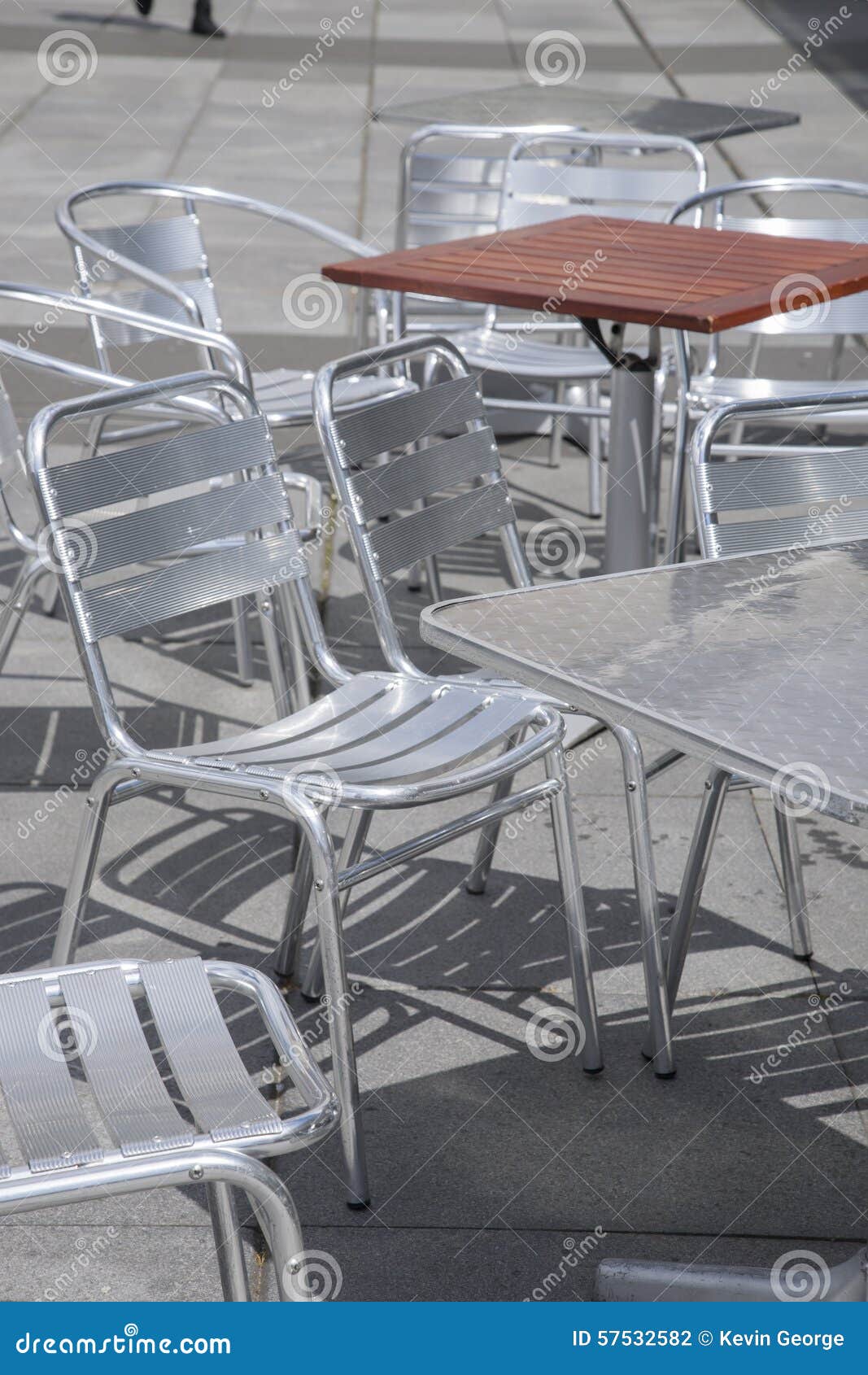 Cafe Table and Chairs stock photo. Image of silver, cafe 57532582