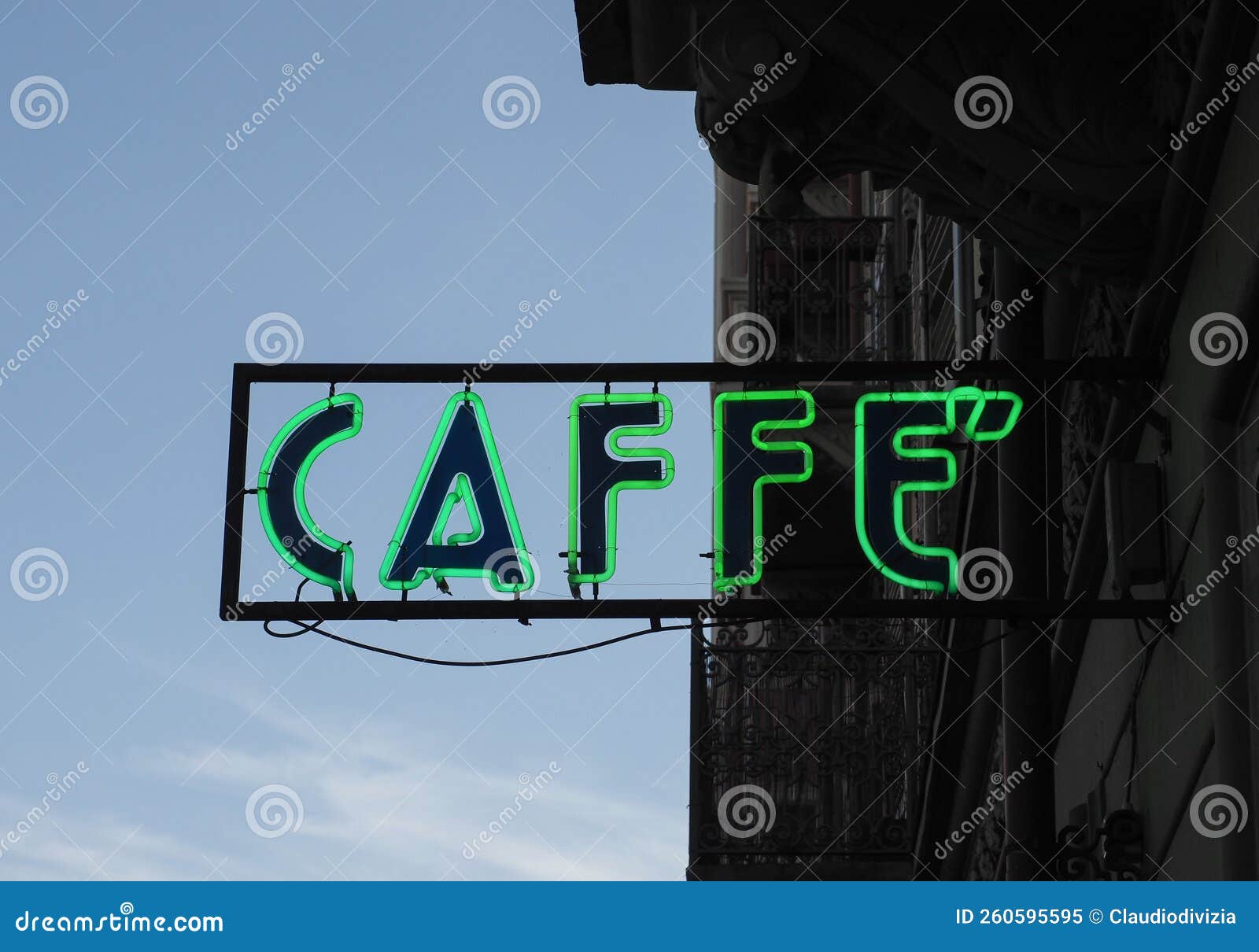 Caffe neon light bar sign stock image. Image of drink 260595595