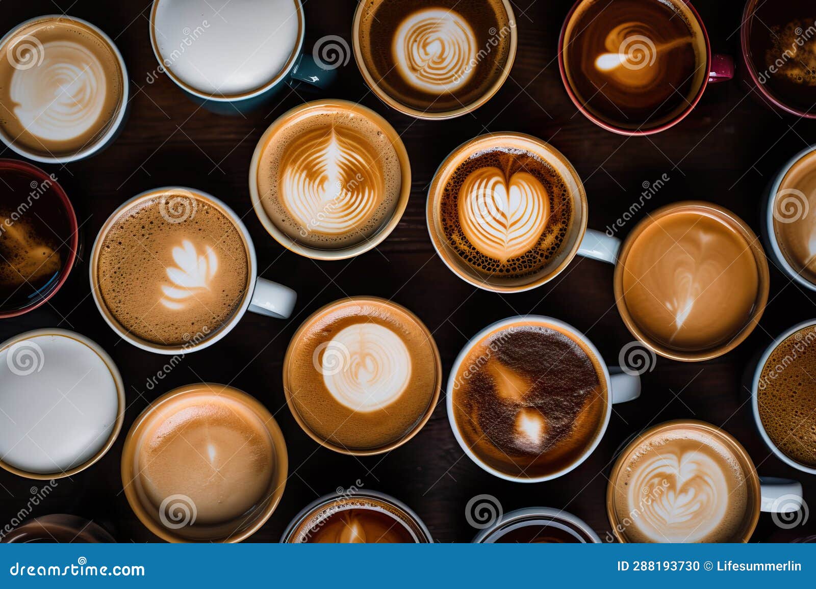 Caffeine Galore: Lots of Coffee Cups Stock Illustration - Illustration