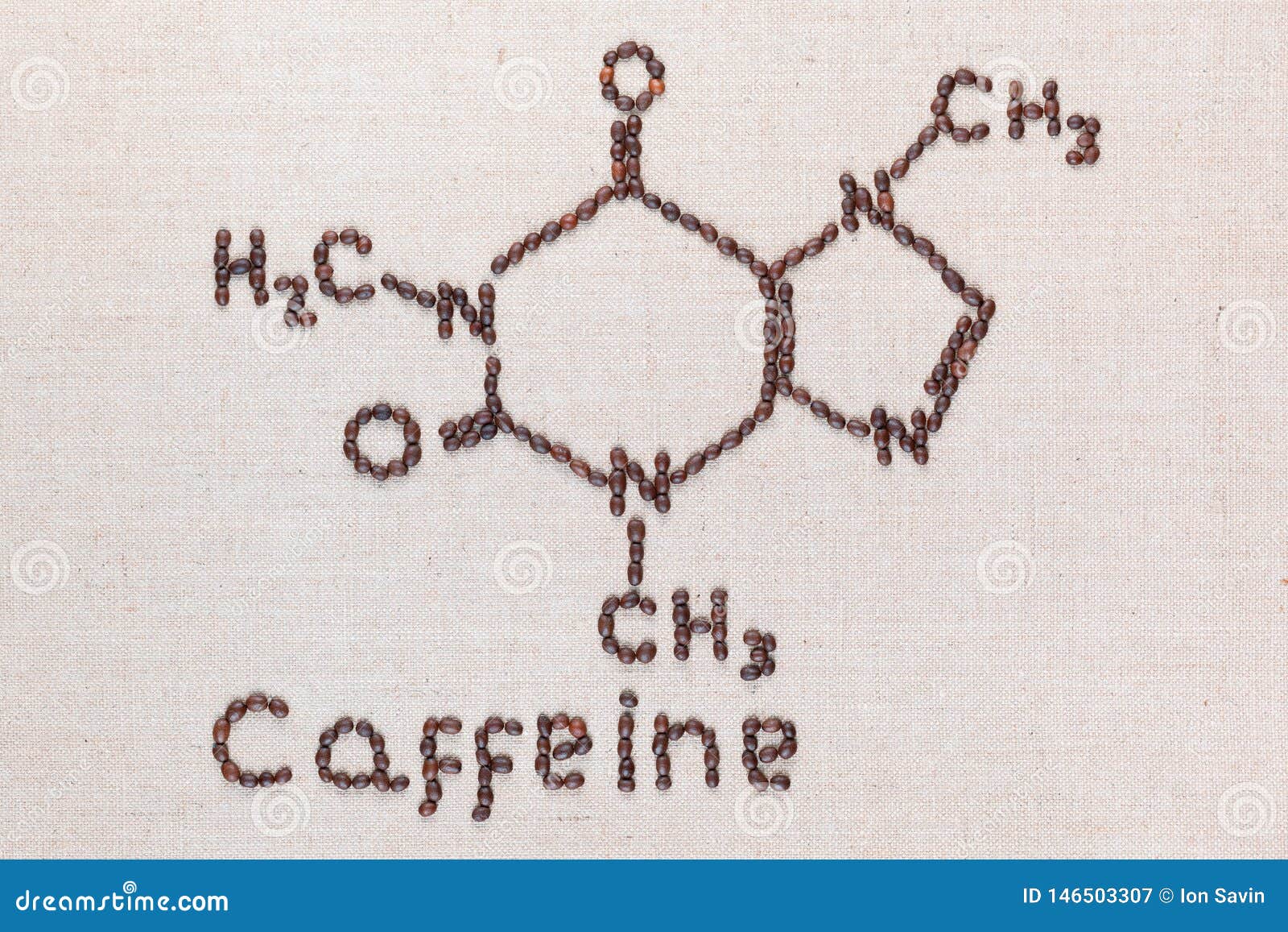 Caffeine Text And Formula From Coffee Beans On Linea Texture Stock Image Image Of Formula Brown