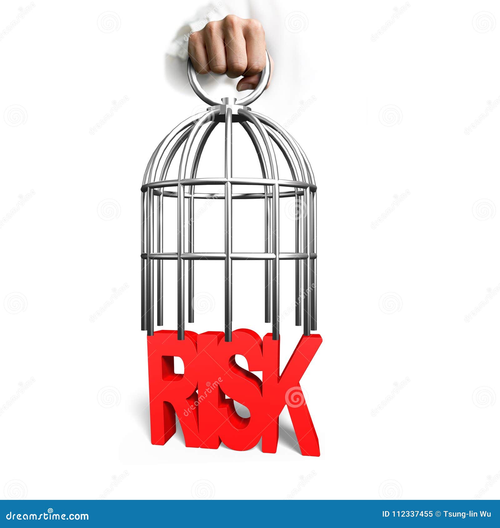 Cage à Oiseaux Ouverte Par Main Pour Attraper Le Mot De