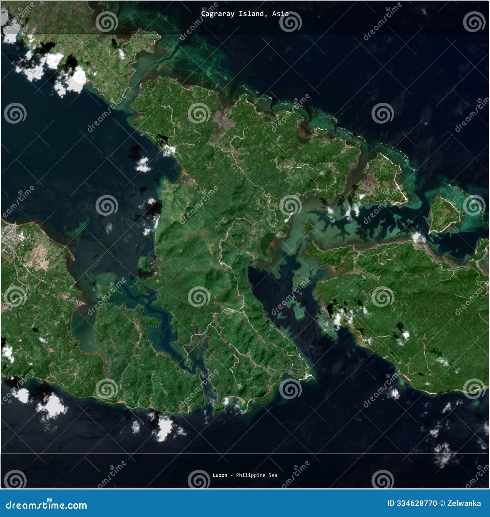 cagraray island, philippines, cropped to square. satellite, october 6, 2023