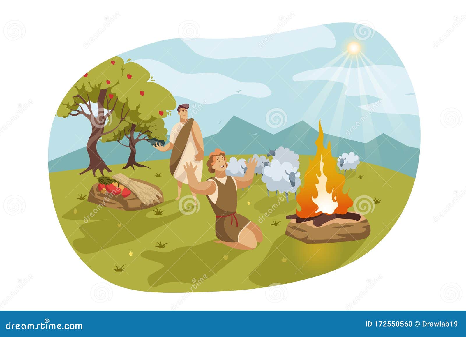 Cain and Abel, Bible Concept Stock Vector - Illustration of brother,  murder: 172550560