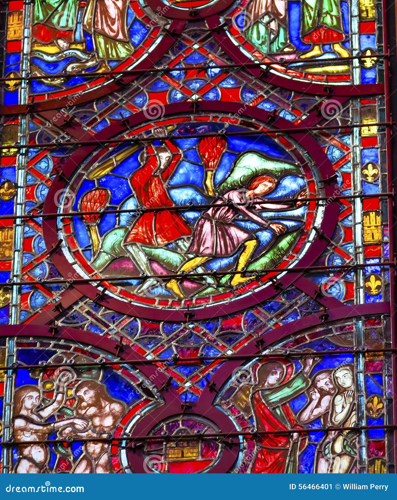 cain able adam eve stained glass sainte chapelle paris france