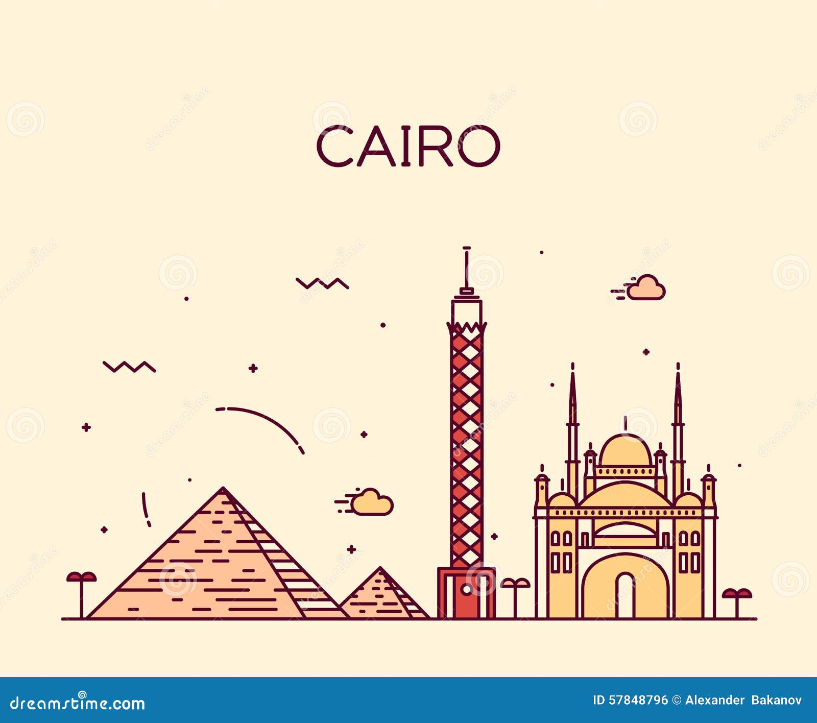 cairo skyline trendy   linear