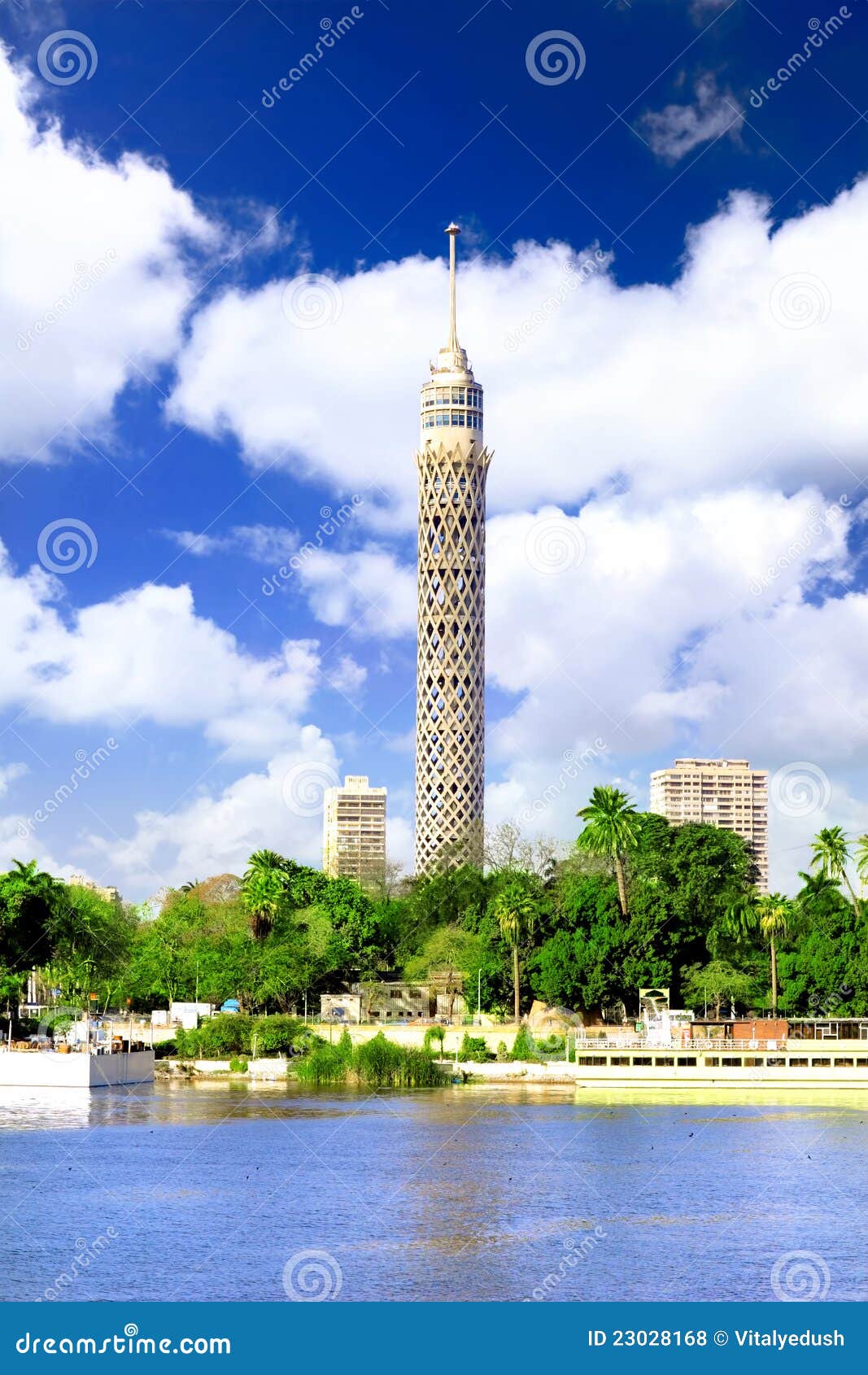 Cairo TV Tower. Egypt. stock photo. Image of minaret 23028168