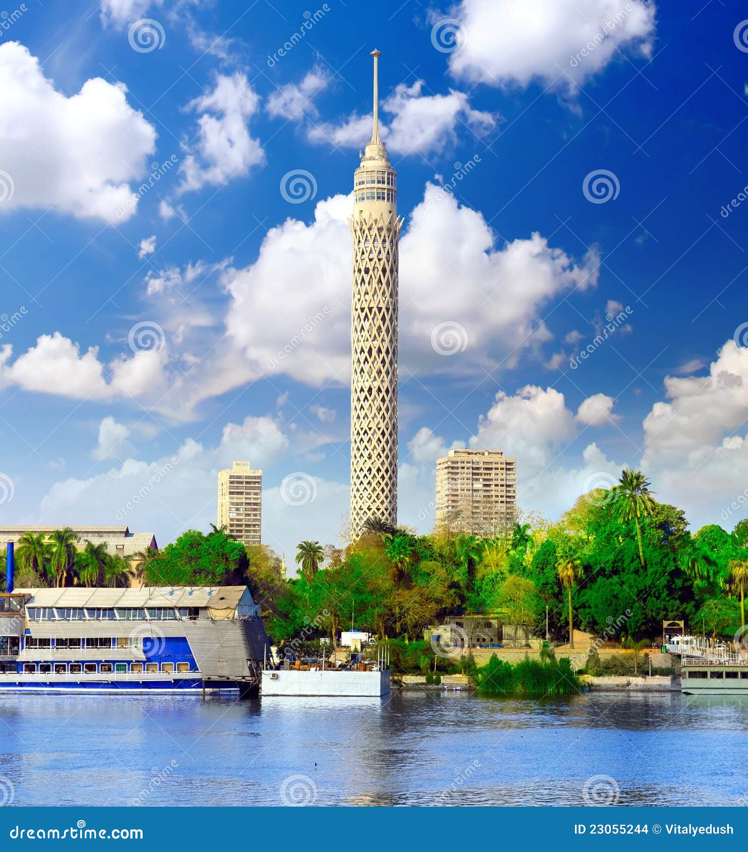 Cairo TV Tower. Egypt. stock photo. Image of quay, cairo 23055244