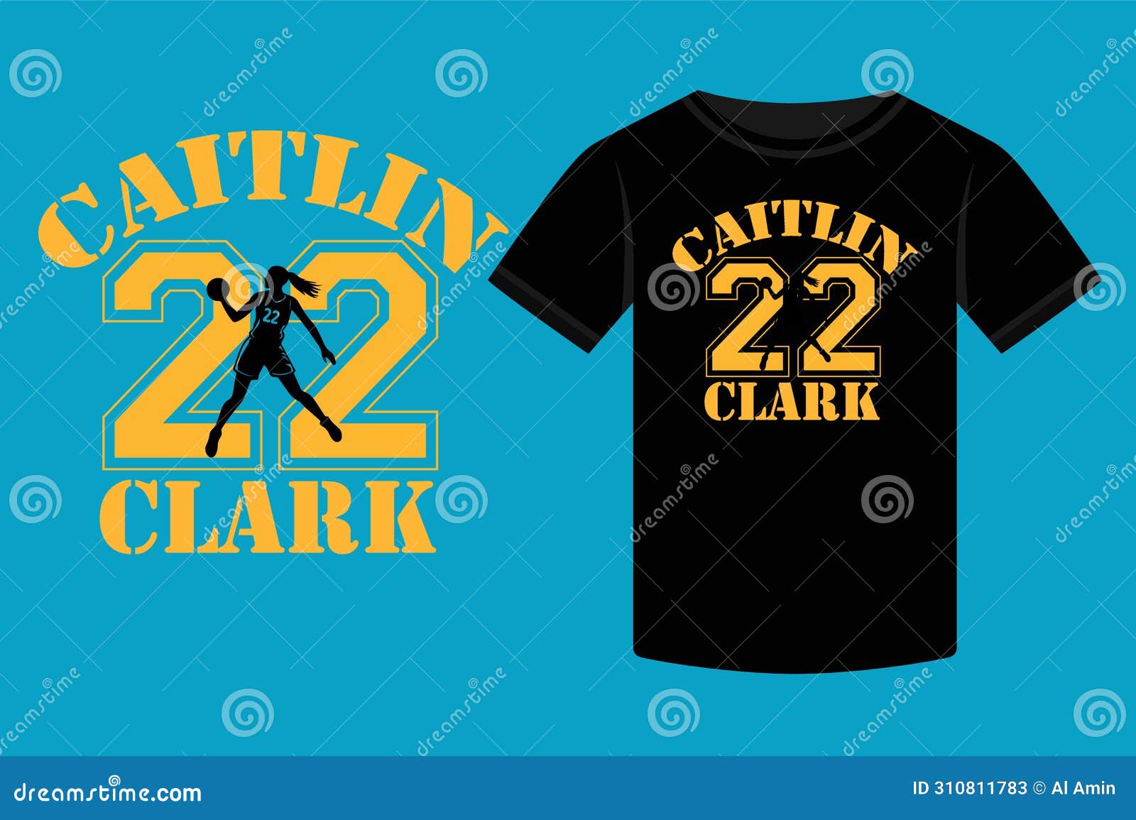 caitlin clark, typography t-shirt 