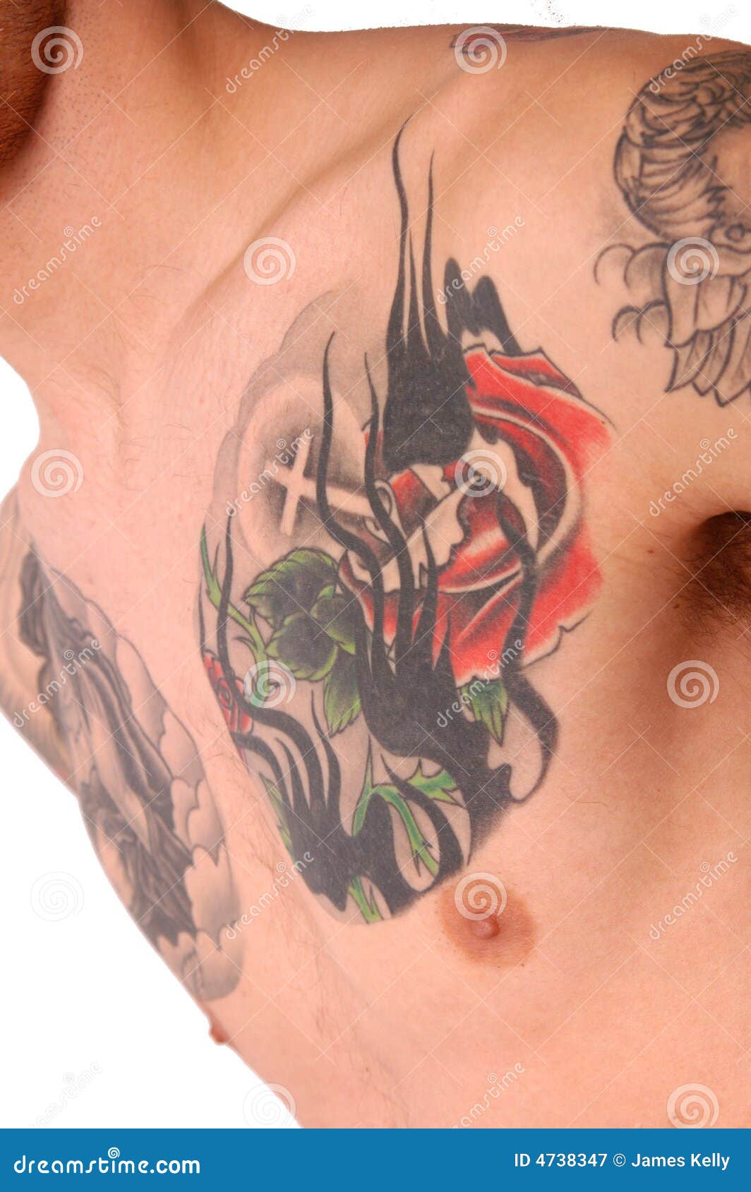 Tatuagem no Peito imagem de stock. Imagem de desencapado - 4738347, image size:1064x1690