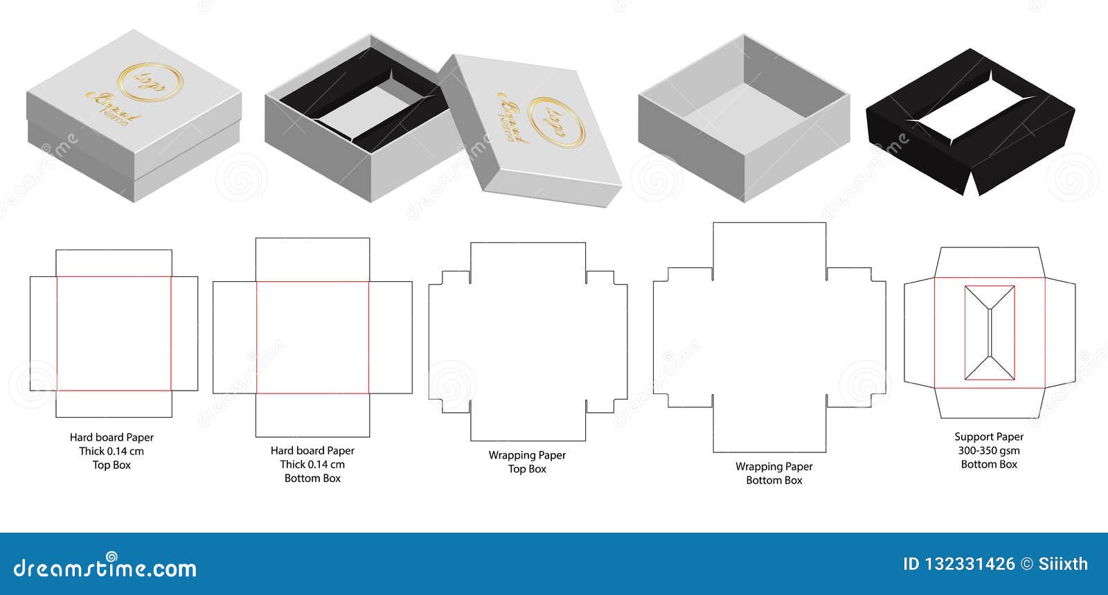 Design de modelo cortado para caixa de embalagem de comprimidos de