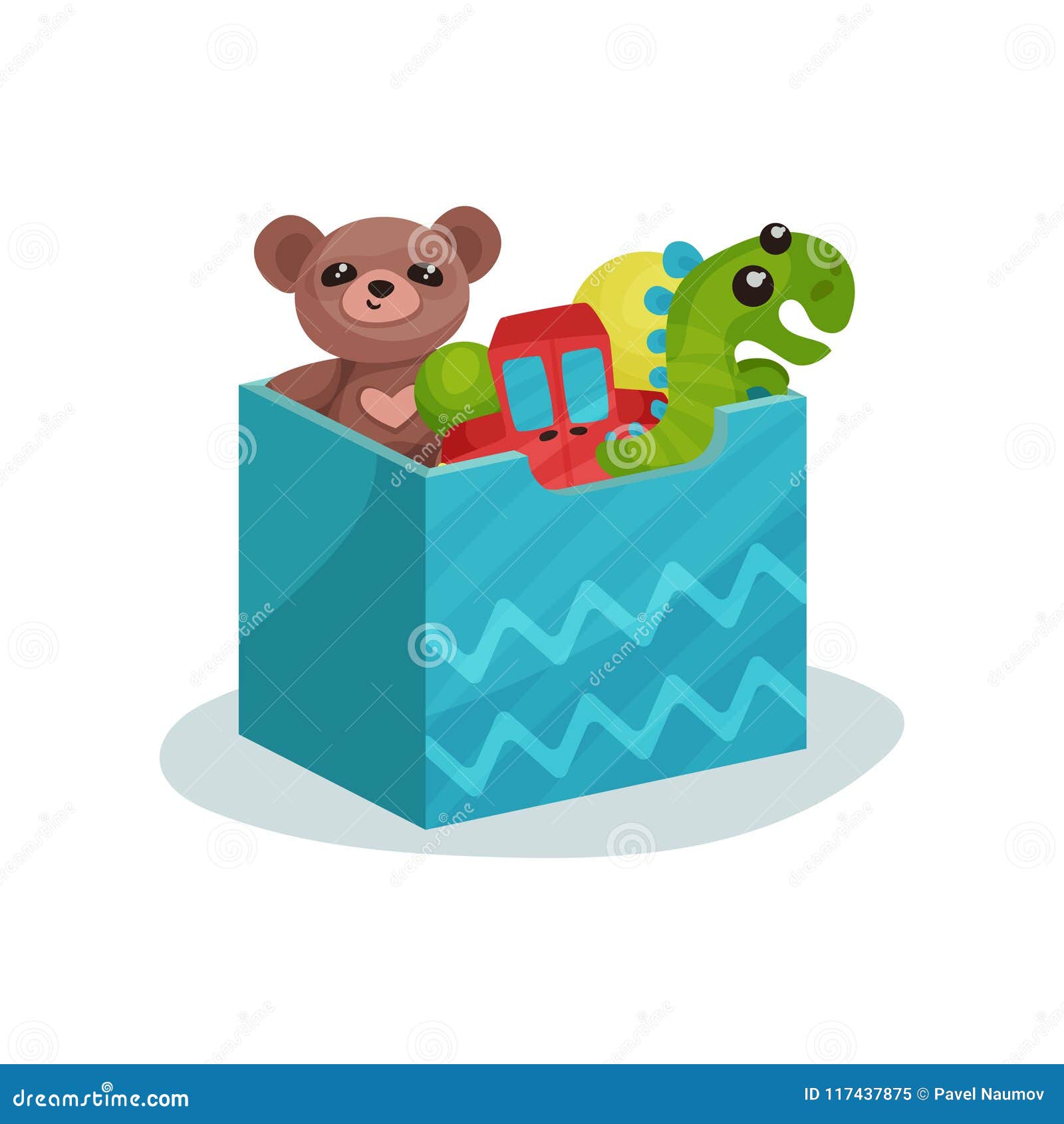 Caja Azul Por Completo De Juguetes De Los Niños Oso De Peluche De Brown, Dinosaurio Verde, Coche Rojo Y Bolas Del Caucho Icono Pl Ilustración del Vector - Ilustración de teddy, bola: Caja Azul Por Completo De Juguetes De Los Niños Oso De Peluche De Brown, Dinosaurio Verde, Coche Rojo Y Bolas Del Caucho Icono Pl Ilustración del Vector - Ilustración de teddy, bola: