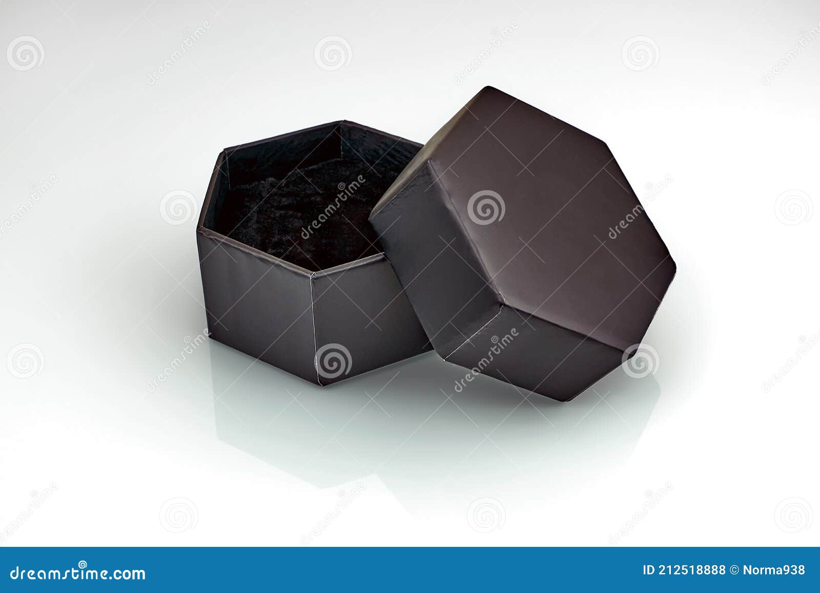 Caja De Negro En De Hexágono. Caja Hexagonal Fondo De Cristal Con Reflexión Foto de archivo - Imagen de papel, envase: 212518888