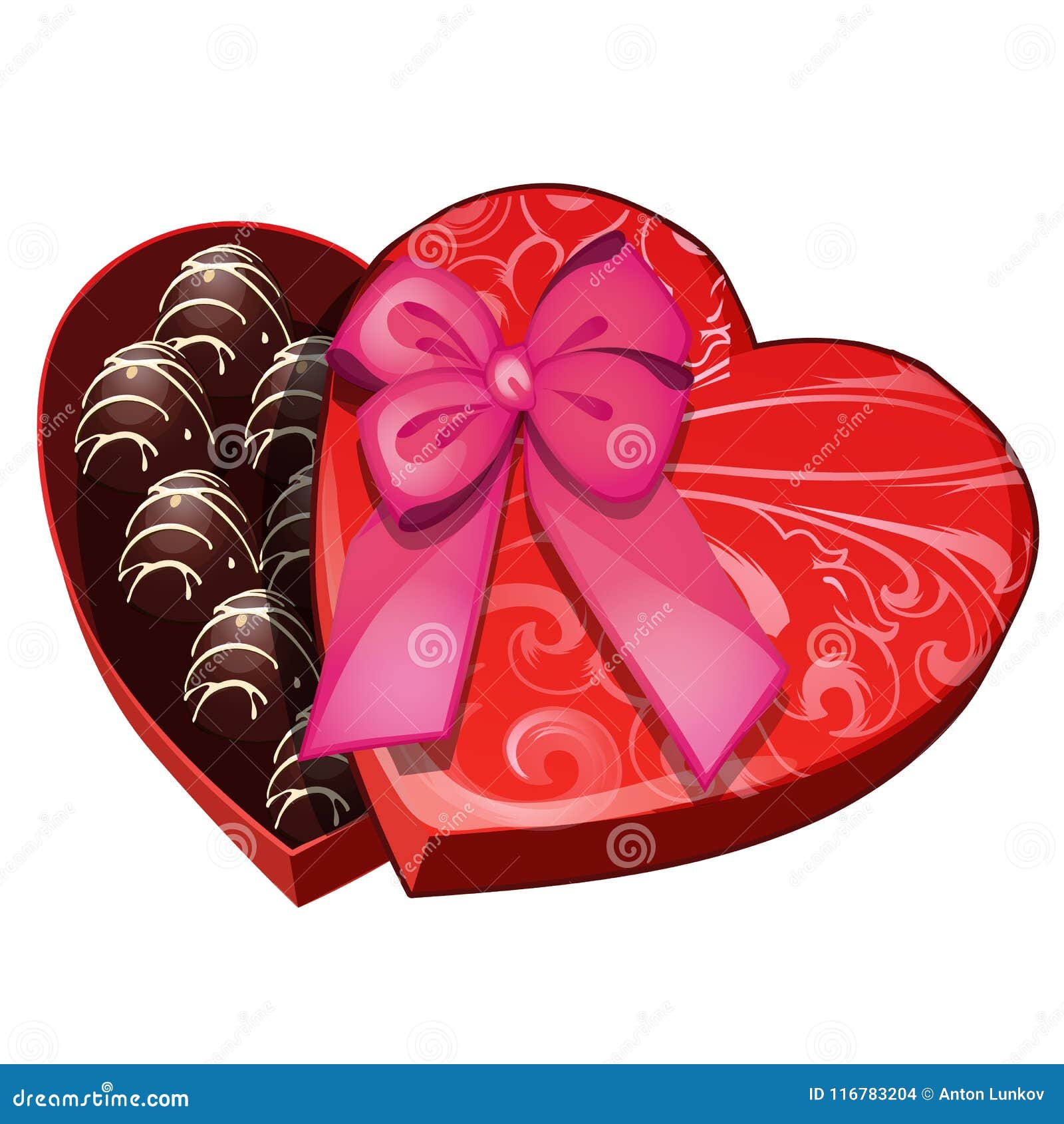 Caja De Chocolates En La Forma Del Corazón Ilustración del Vector -  Ilustración de aniversario, forma: 116783204