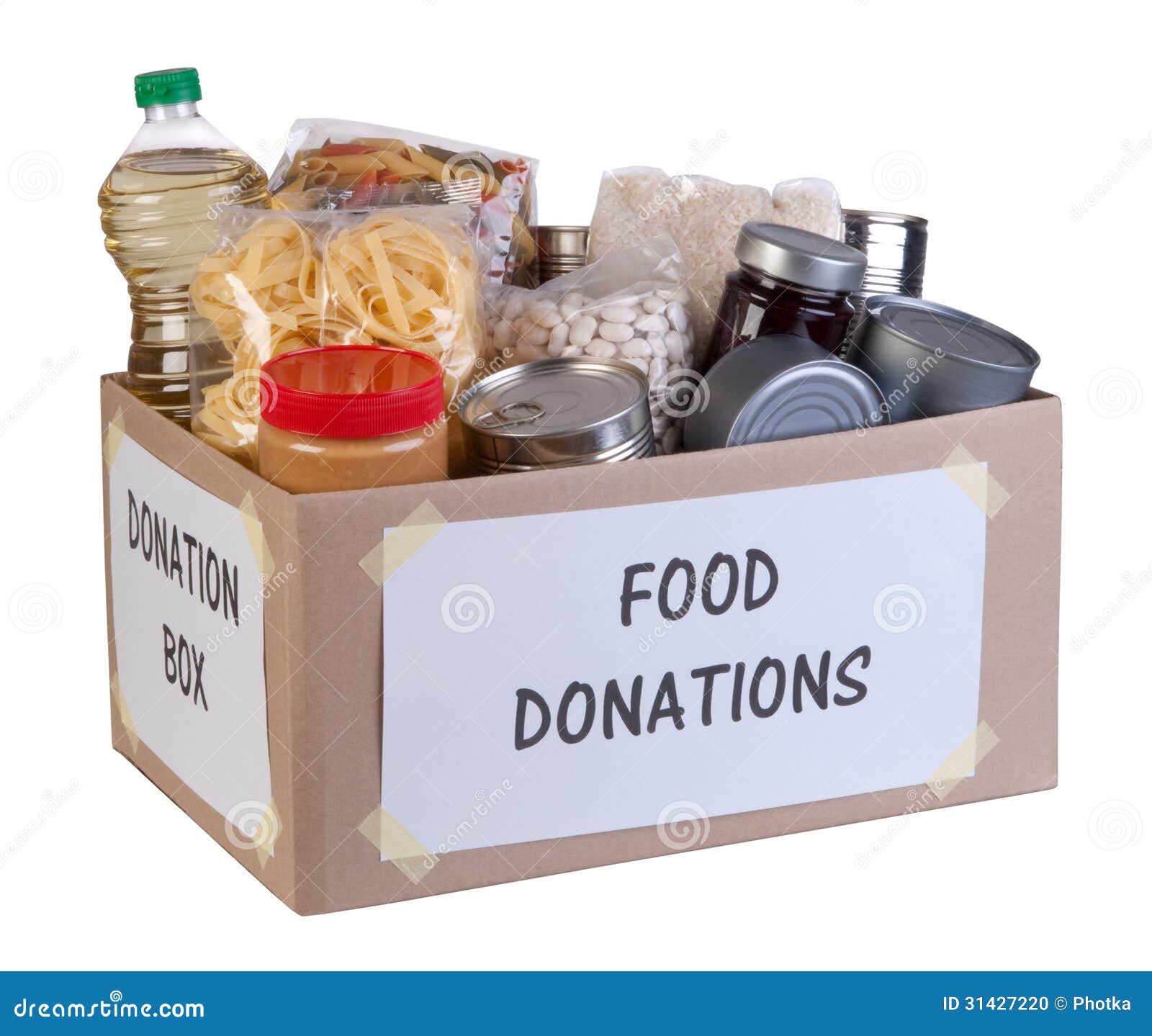 Caja De Donaciones De Alimentos Foto de archivo - Imagen de alimento,  junto: 31427220, image size:1600x1439