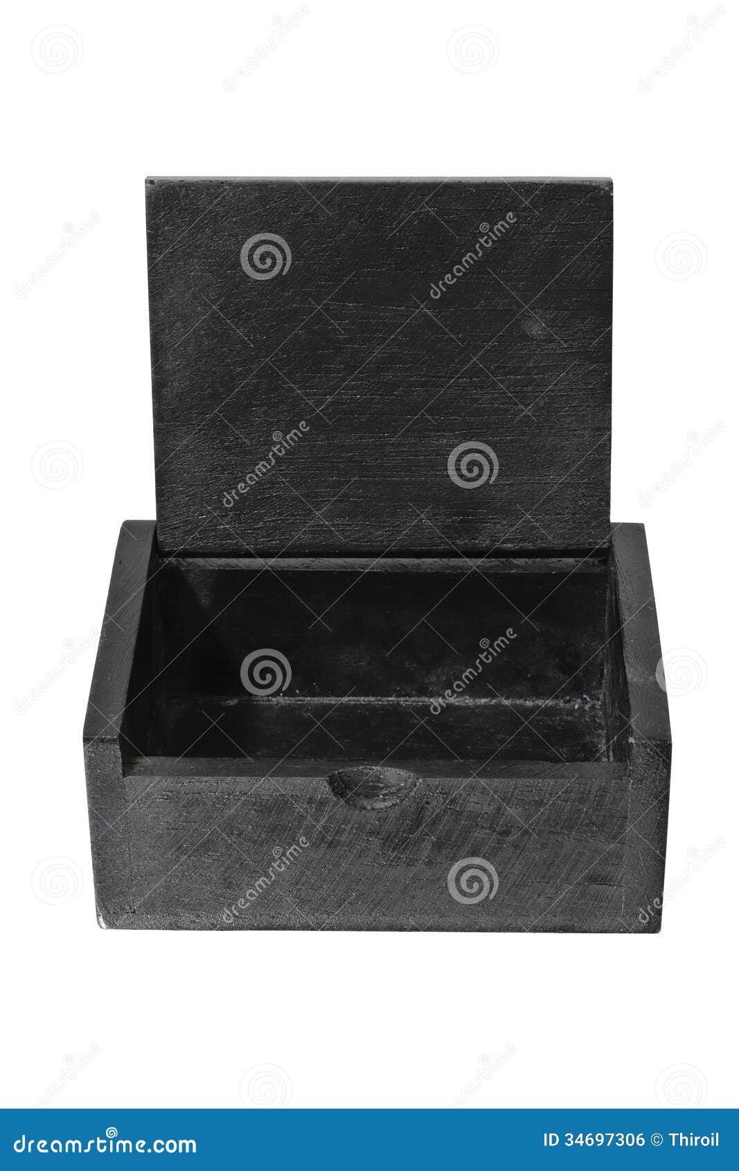 Caja De Madera Negra En Aislado. Foto de archivo Imagen de negro