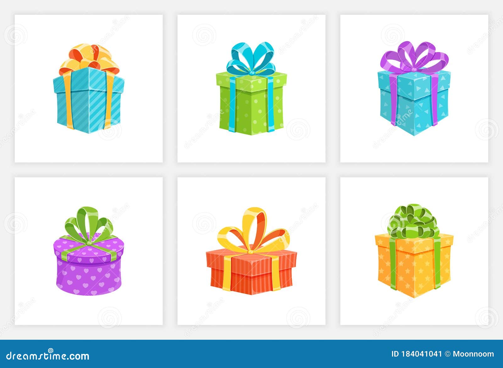 Regalo de cumpleaños o caja de regalo de fiesta sorpresa ilustración  vectorial aislada caja de regalo de cubo de dibujos animados con