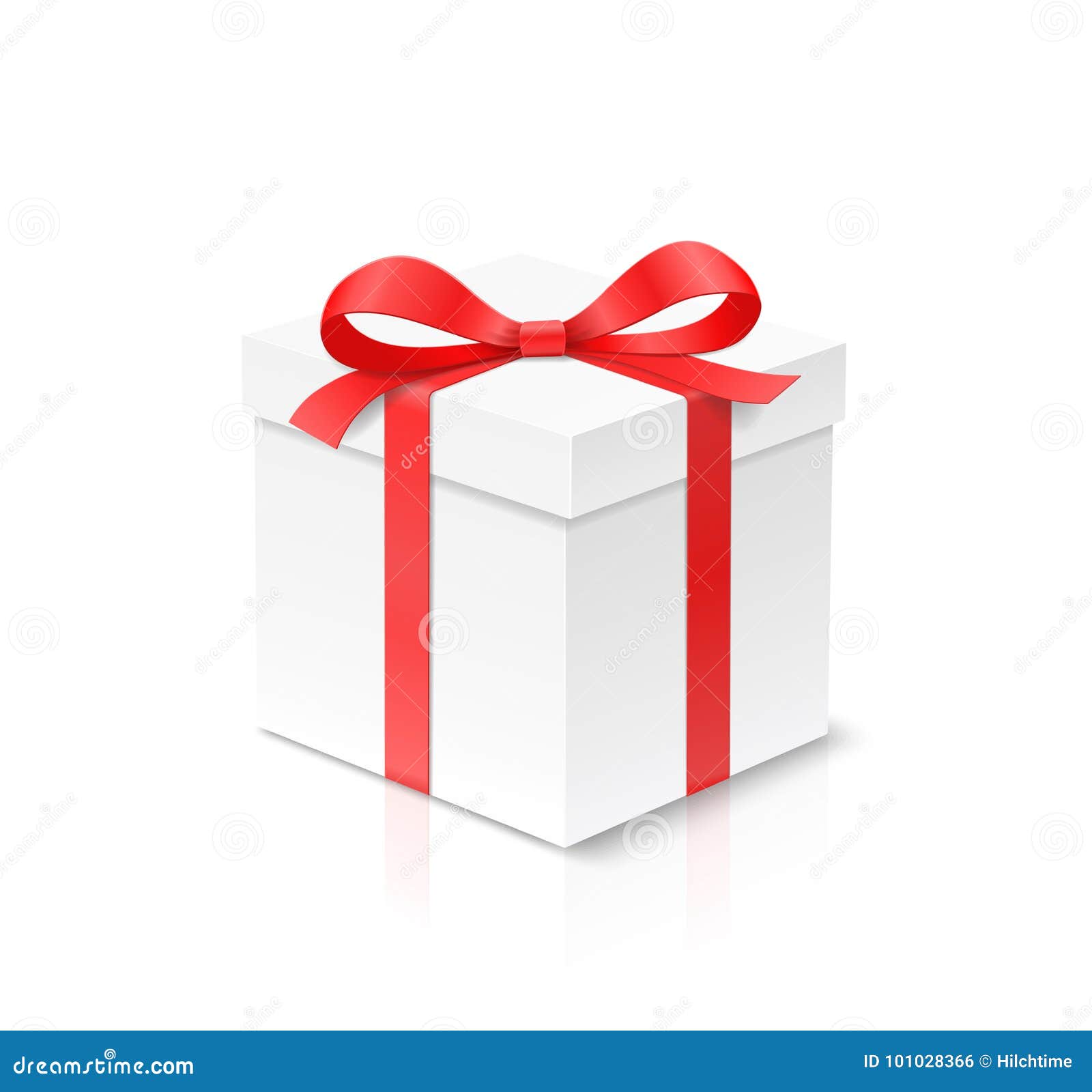 Caja Del Cubo Del Regalo Con El Nudo Del Arco Del Color Y Cinta Aislada En El Fondo Blanco Ilustración del Vector - Ilustración de festivo, nuevo: 101028366