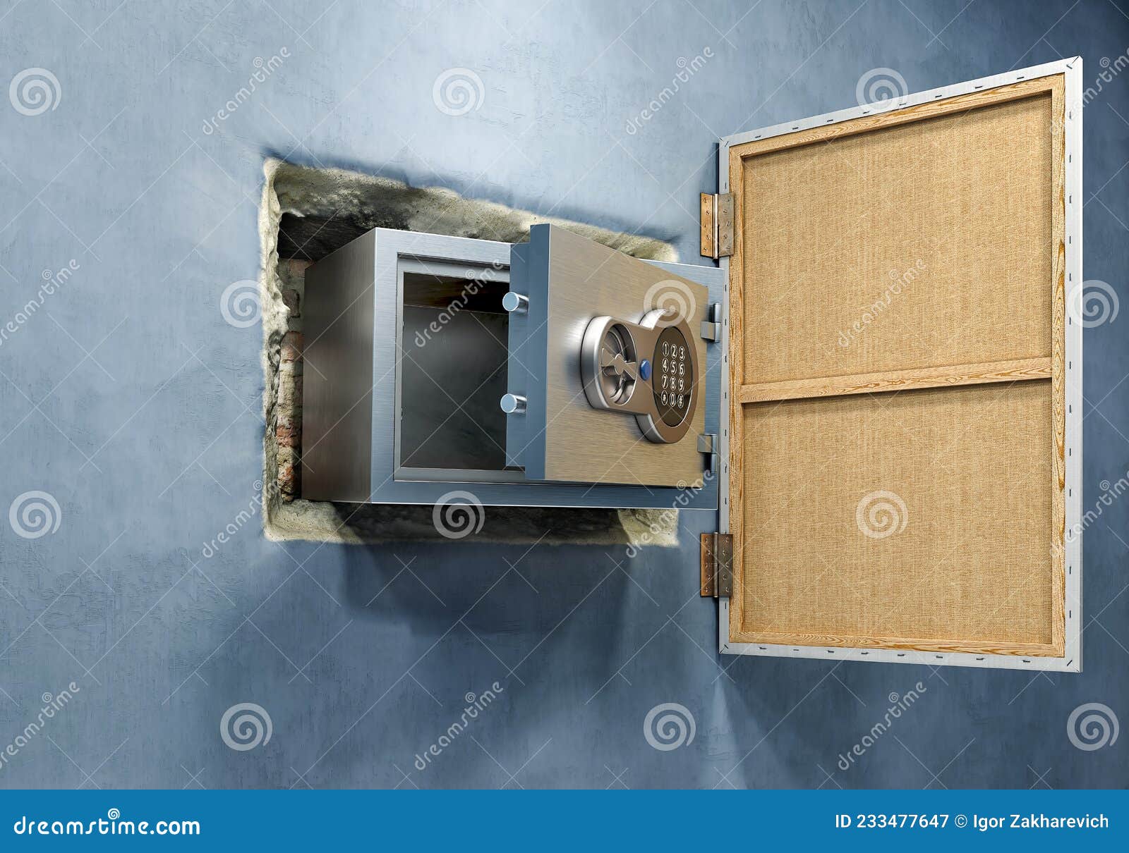 Caja Fuerte De Acero Peque o Desbloqueada Oculta Detr s De La