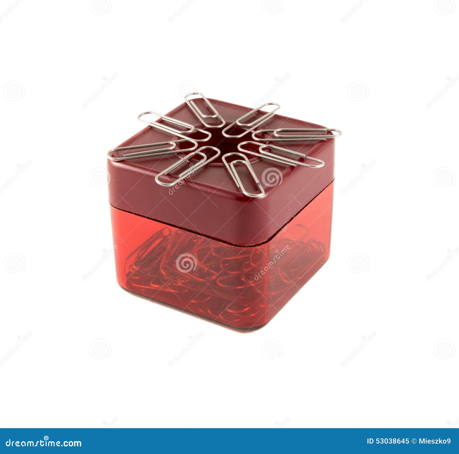 Caja Para Los Clips De Papel Imagen de archivo Imagen de aislado