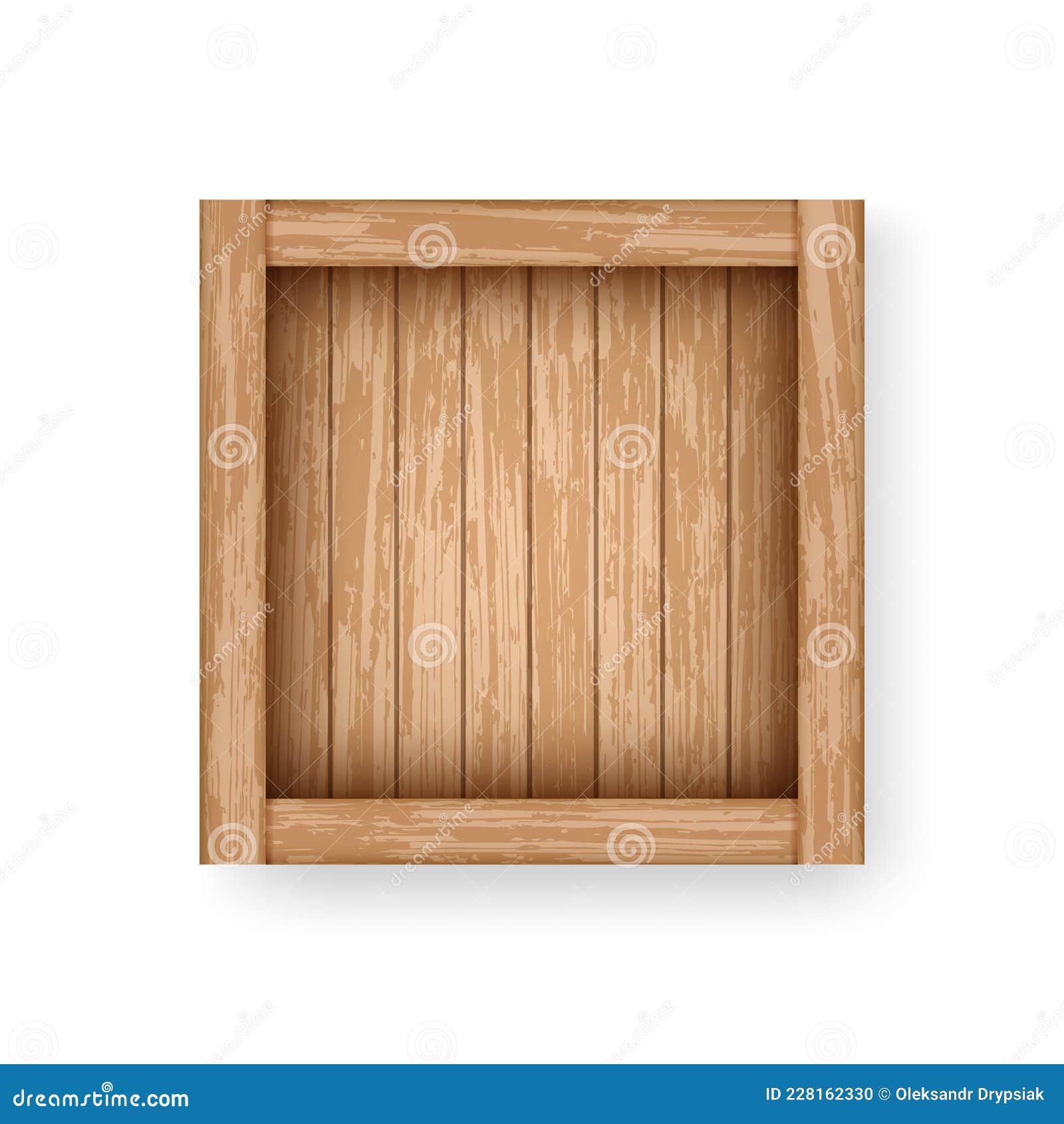 Caja de madera de almacenamiento de carga realista vectorial