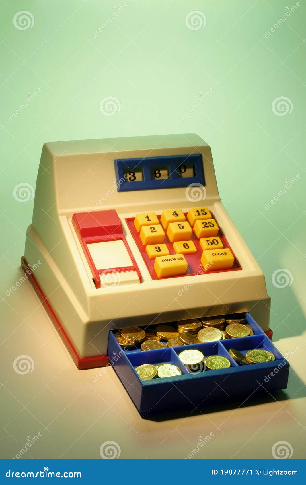 Caja Registradora Del Juguete Imagen de archivo - Imagen de teclado,  finanzas: 19877771