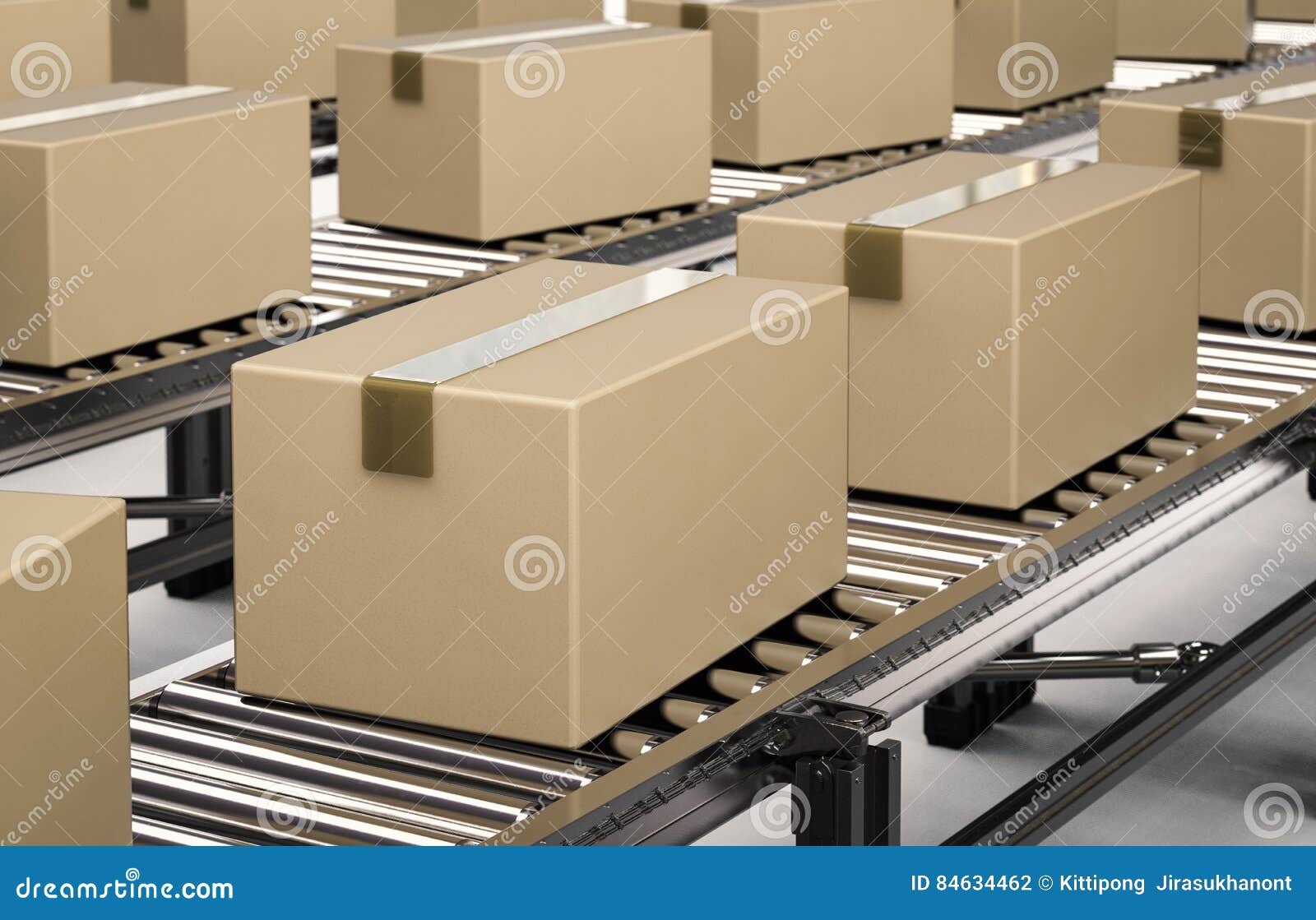 terciopelo compacto Dislocación Cajas Del Cartón En La Banda Transportadora Stock de ilustración -  Ilustración de negocios, transporte: 84634462