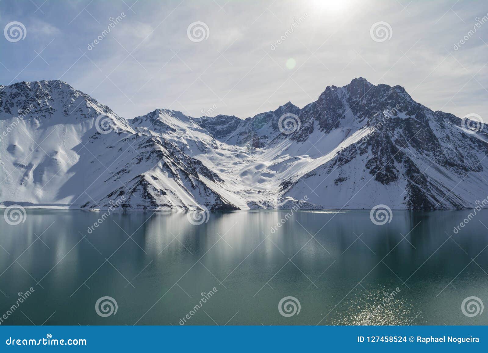 cajon del maipo canyon in embalse el yeso. los andes, chile