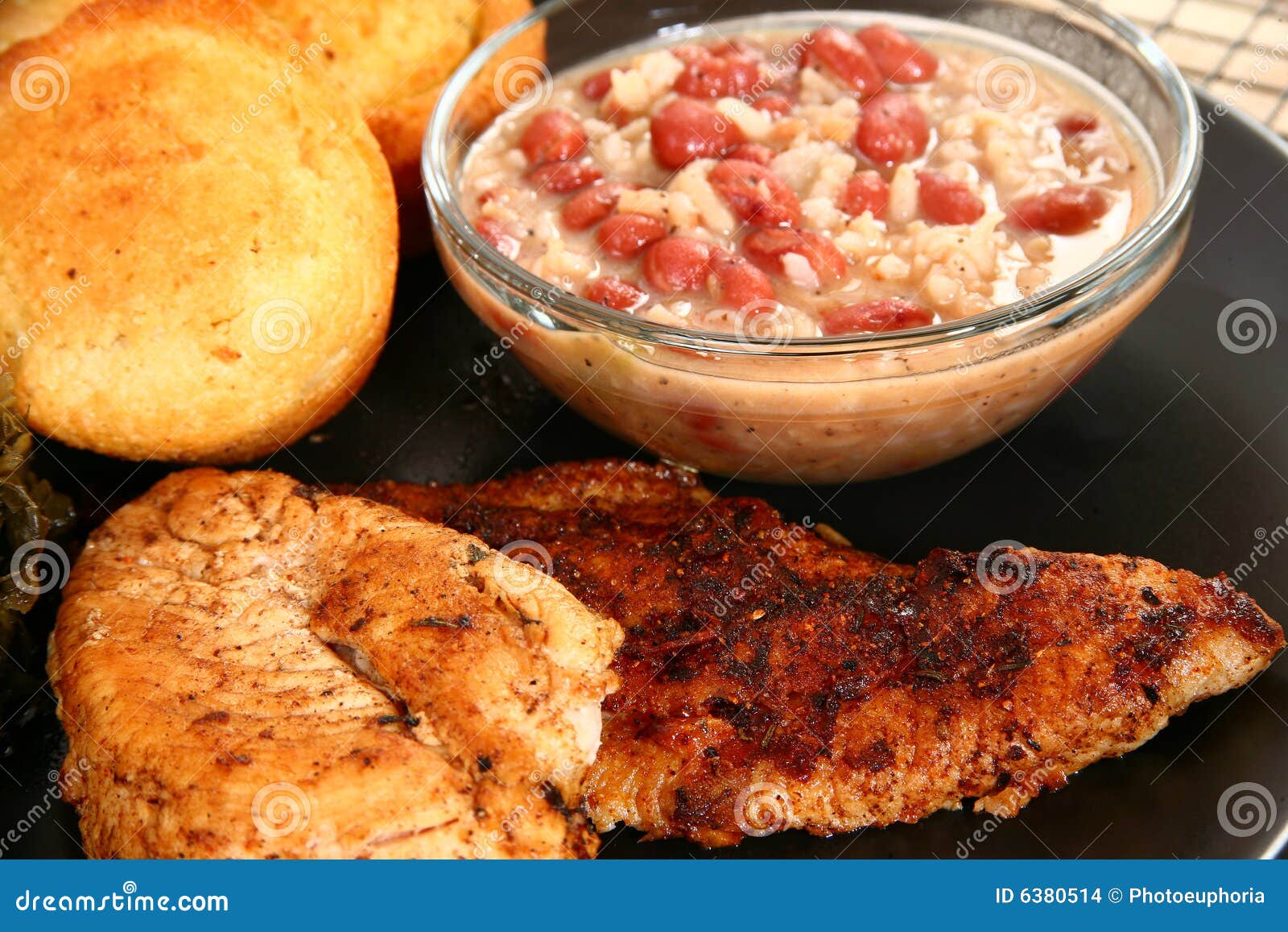 Cajun Catfish and Chicken stock photo. Image of fish, cornbread 6380514