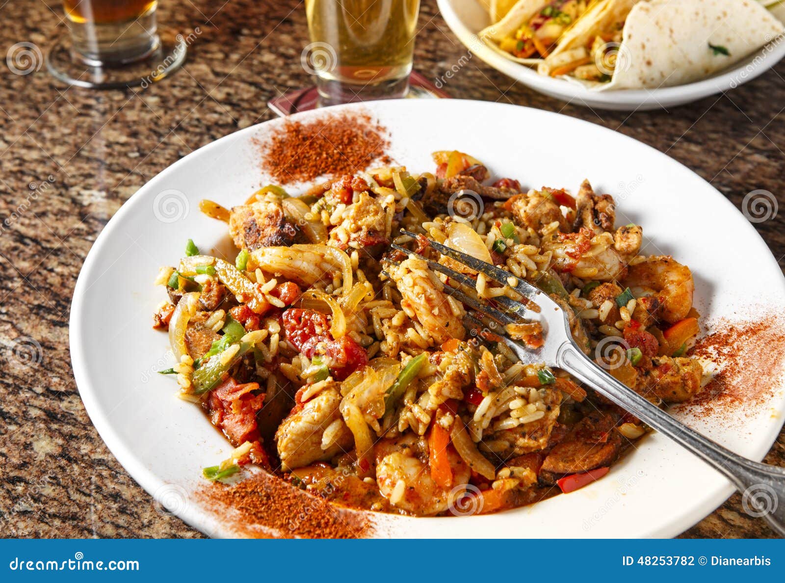 Cajun Jambalaya stock photo. Image of plated, drink, cajun 48253782