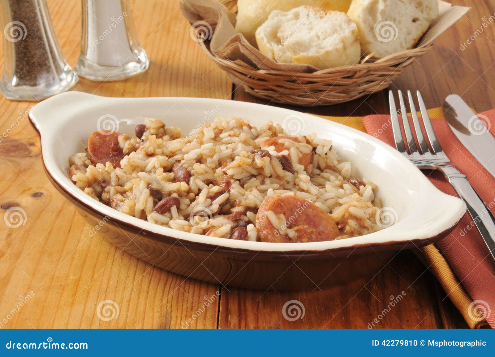 Cajun Sausage, Bean and Rice Casserole Stock Photo Image of
