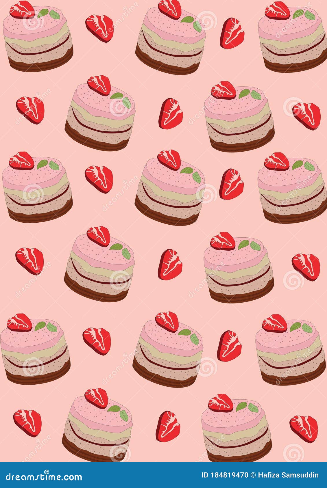 Cake Background Design. Vector Illustration Decorative Background