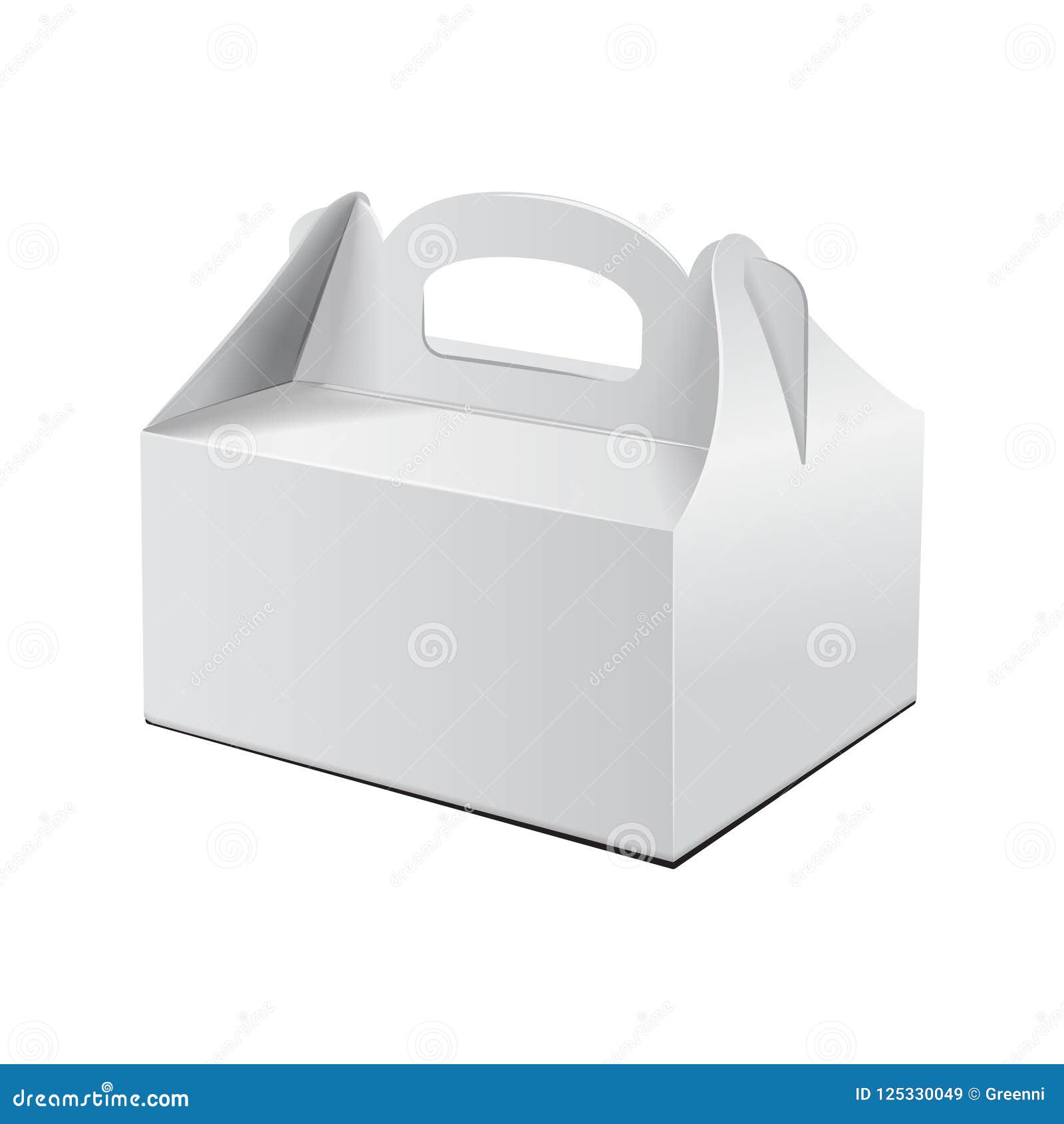 cake box. for fast food, gift, etc. carry packaging.  mockup. white template of cardboard package