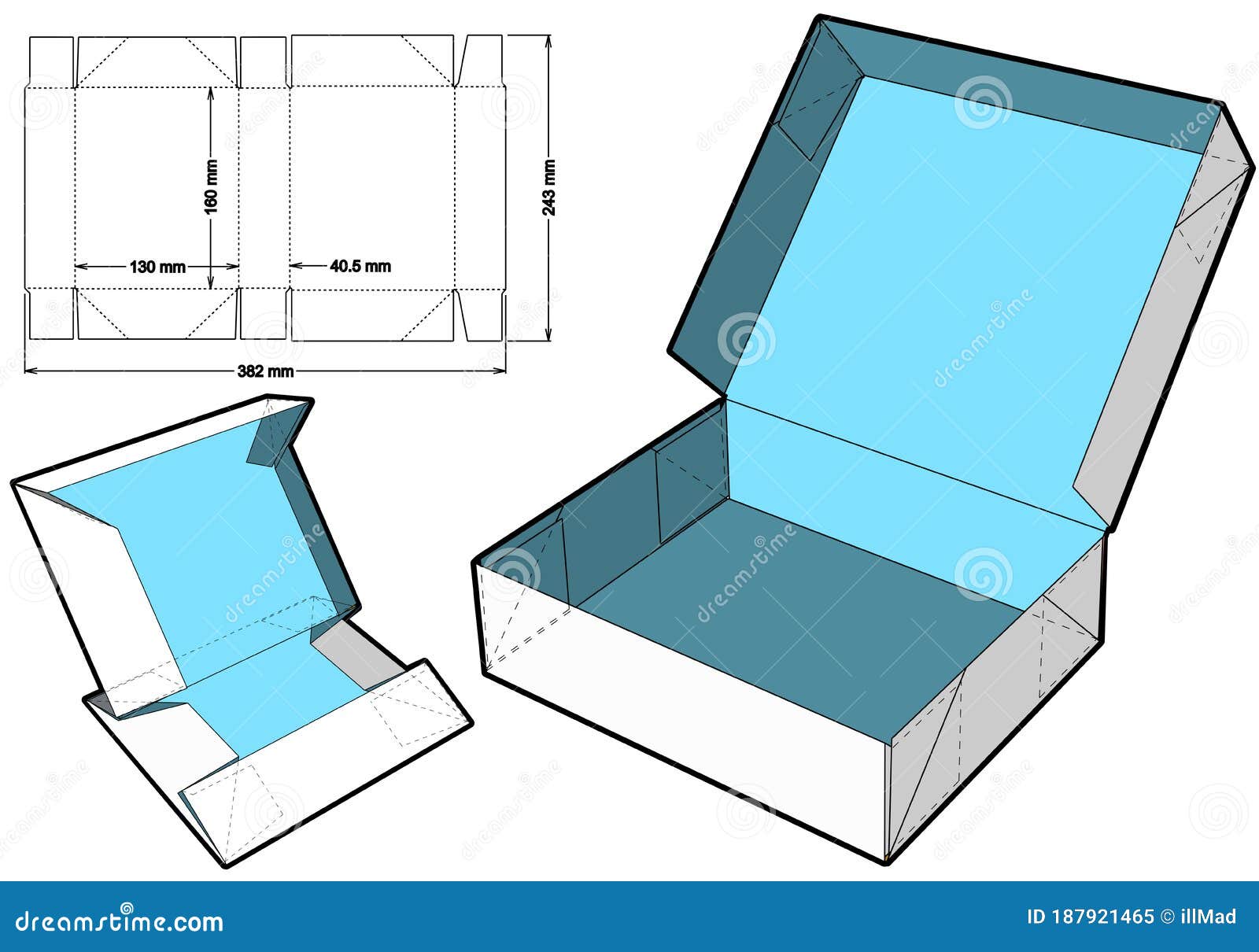 Gevoelig Cerebrum iets Cake Box Internal Measurement 16x 13+ 4cm and Die-cut Pattern. Stock Vector  - Illustration of packaging, business: 187921465