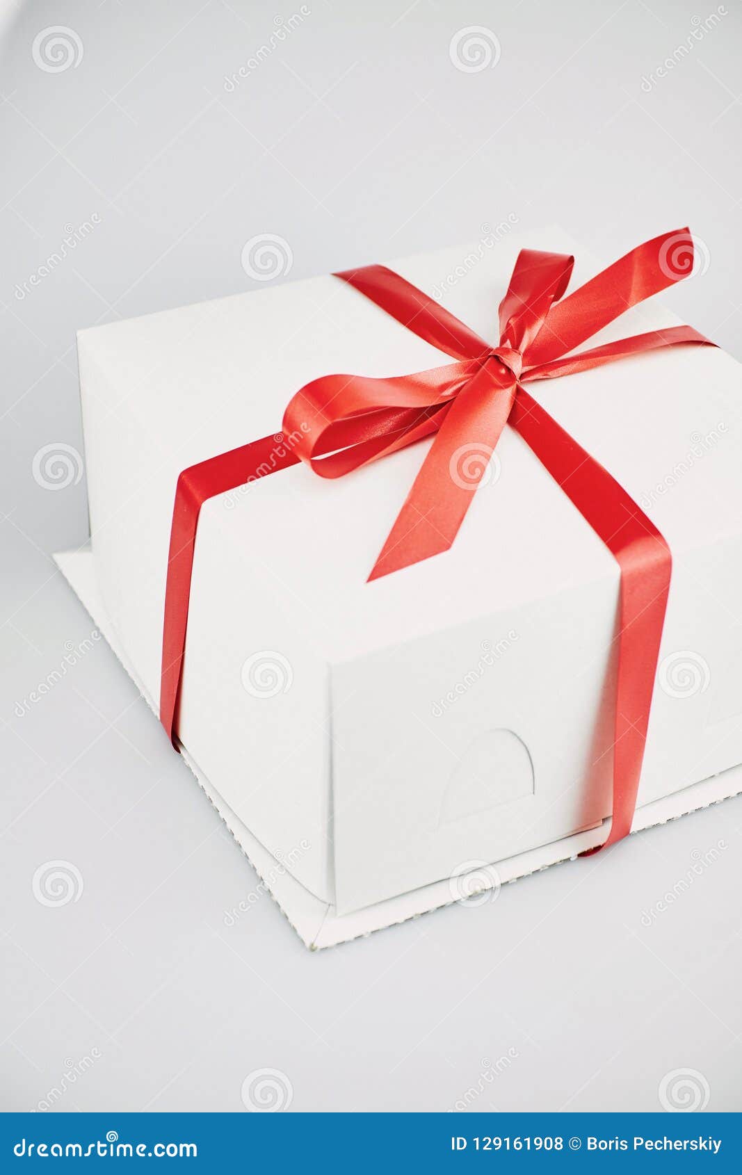 Cake in a Box with a Ribbon Stock Photo Image of birthday, background